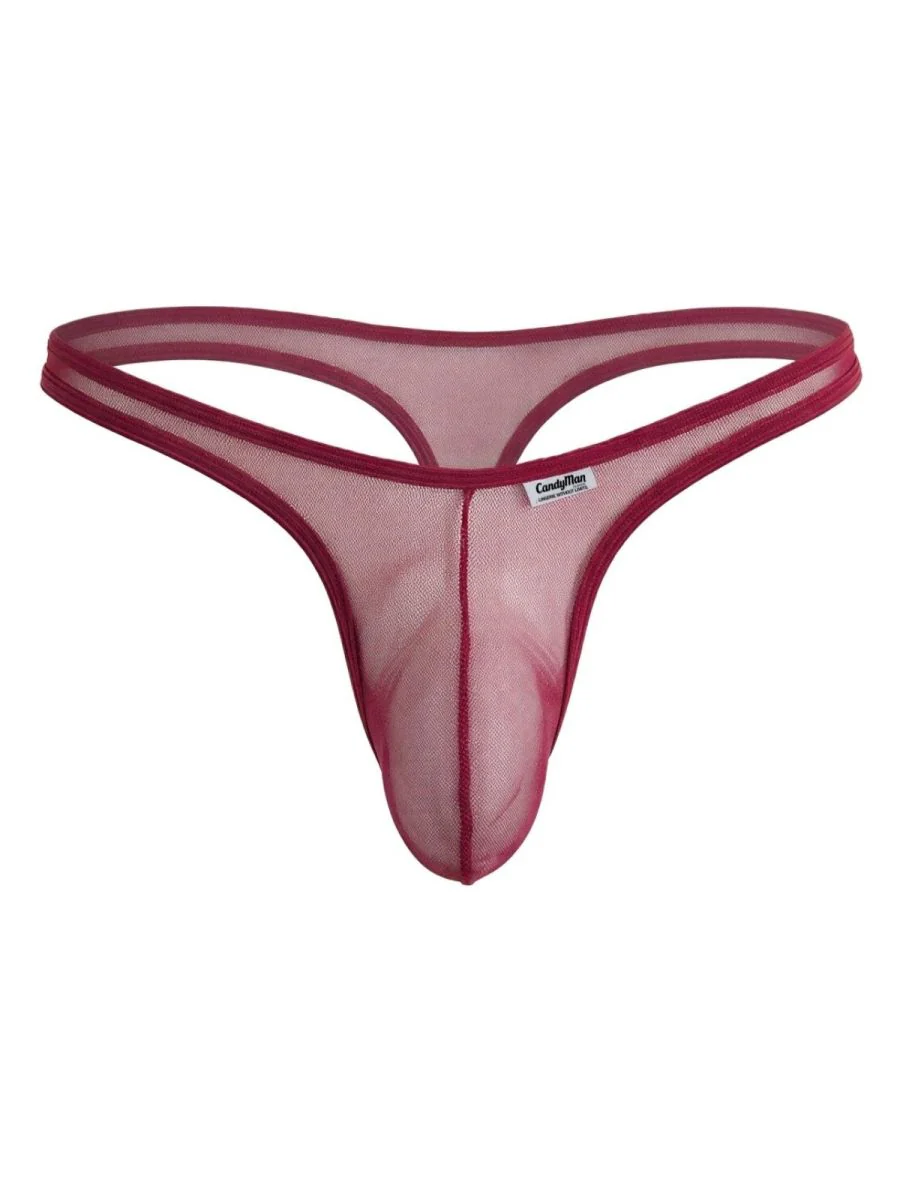CandyMan 99954 Thongs Color Burgundy Mesh - Image 5