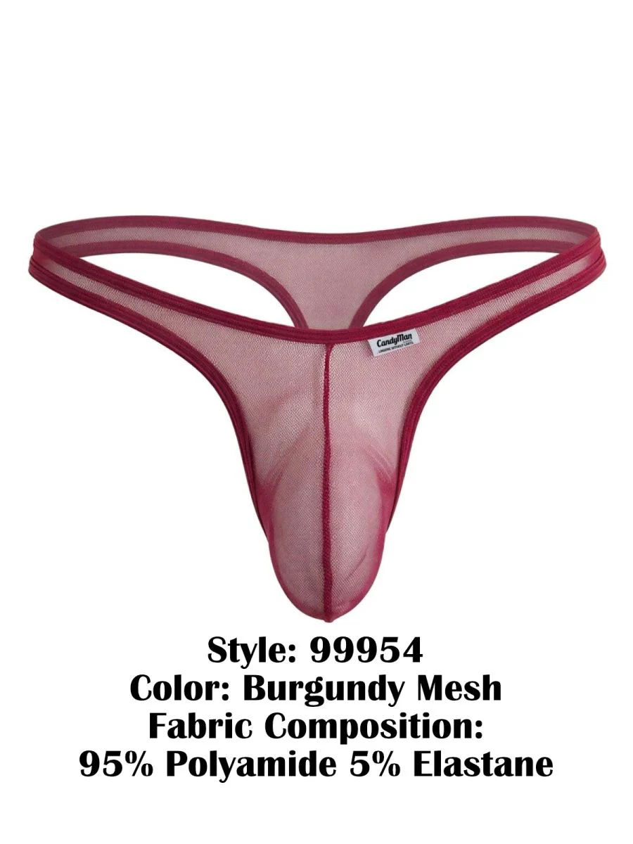 CandyMan 99954 Thongs Color Burgundy Mesh - Image 8