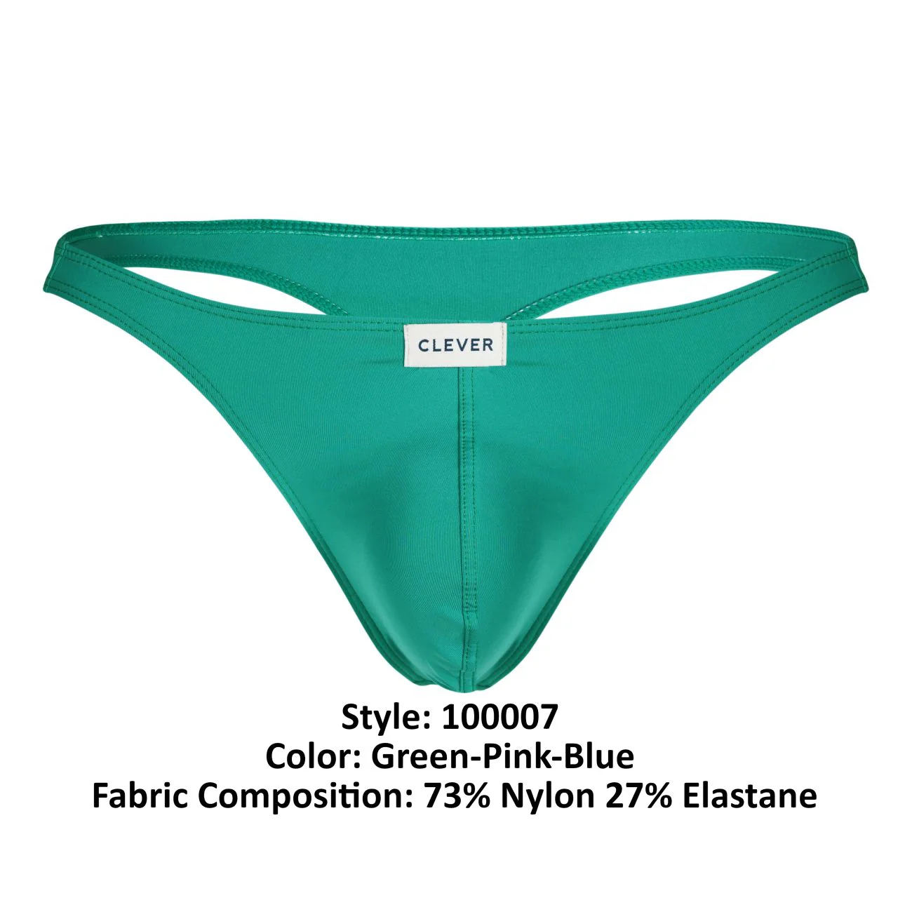 Clever 100007 Men's Underwear 3PK Autralian Latin Thongs Color Green-Pink-Blue - Image 13