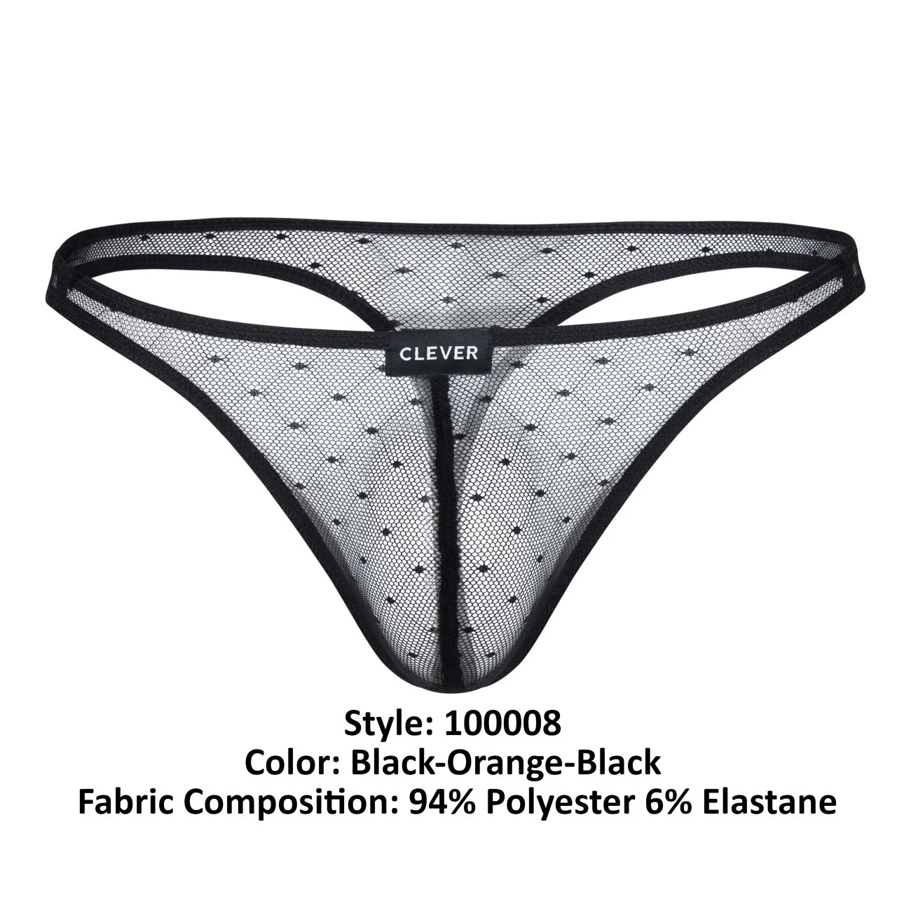 Clever 100008 Men's Underwear 3PK Autralian Latin Thongs Color Black-Orange-Black - Image 13
