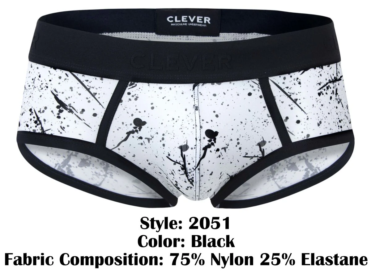 Clever 2051 Men's Underwear Brochazos Briefs Color Black - Image 8