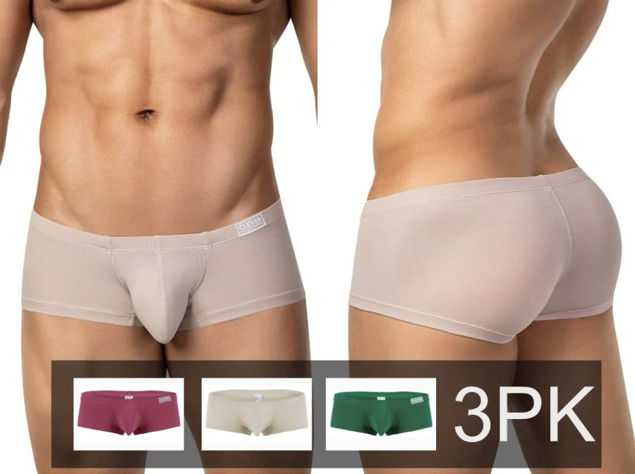 Clever 26066 Men's Underwear 3PK Australian Latin Trunks Color Multi-colored