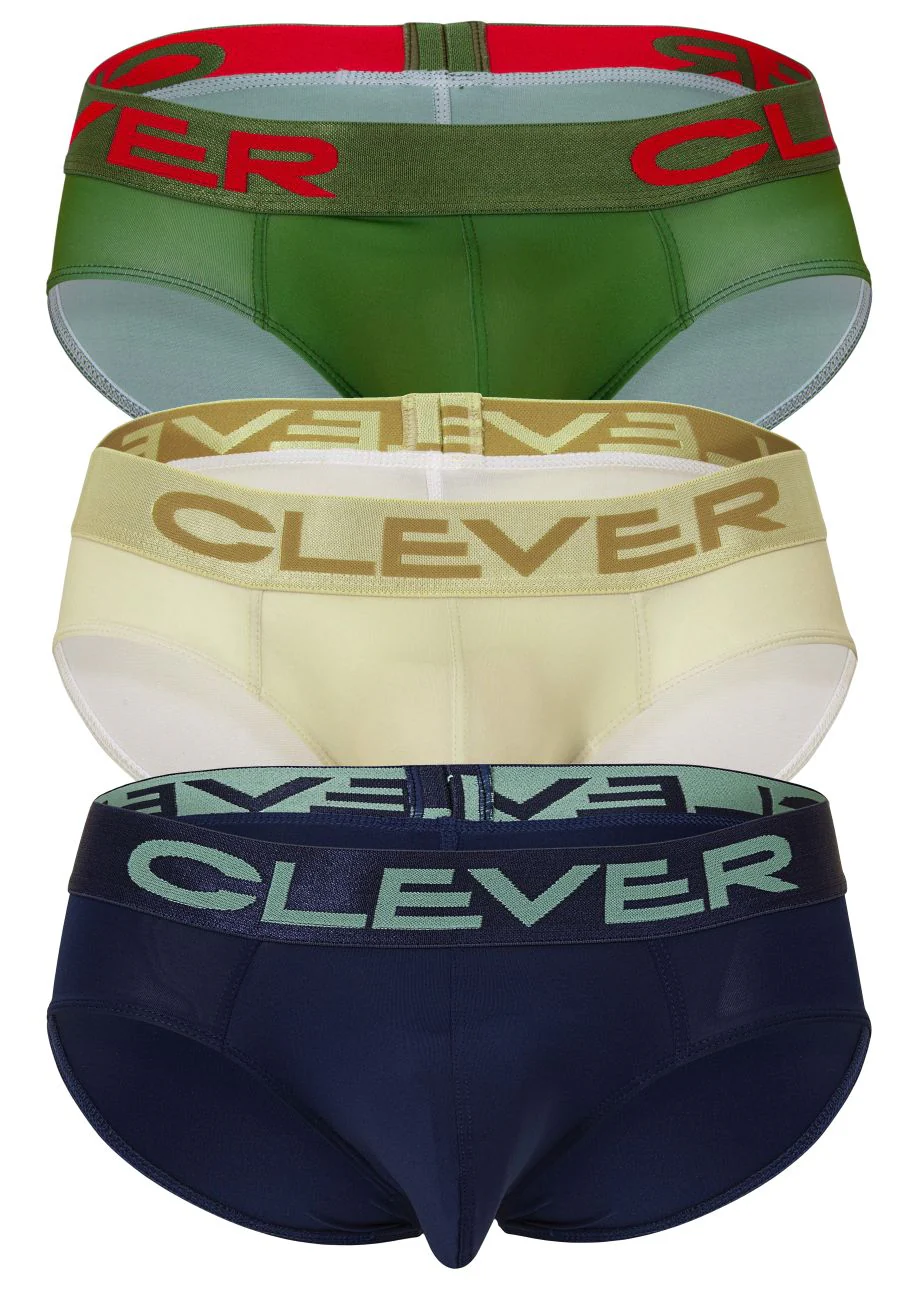 Clever 519968 Men's Underwear 3PK Australian Latin Briefs Color Beige-Blue-Green - Image 7