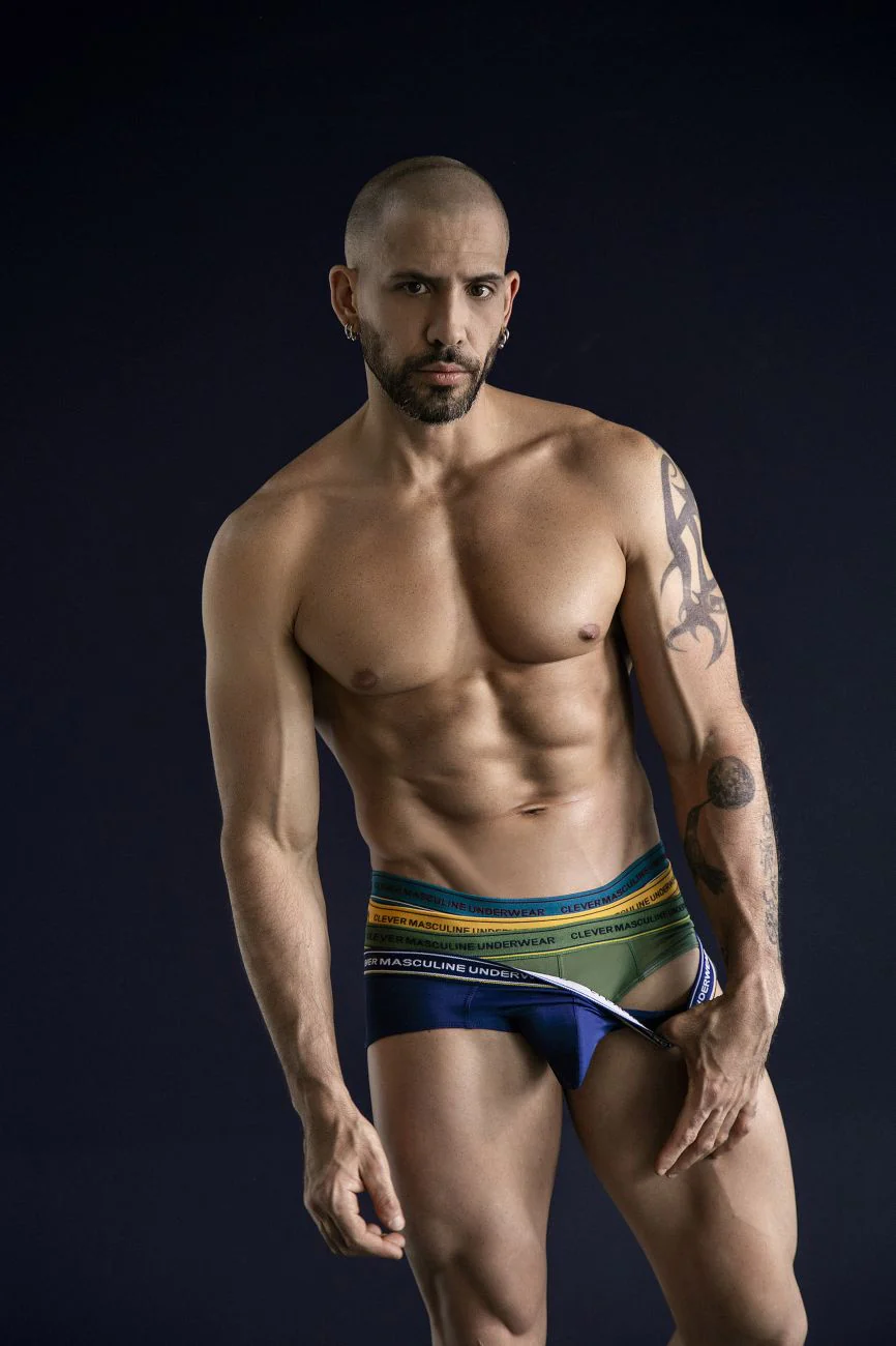 Clever 519969 Men's Underwear 3PK Australian Latin Briefs Color Blue-Petrol-Green - Image 14