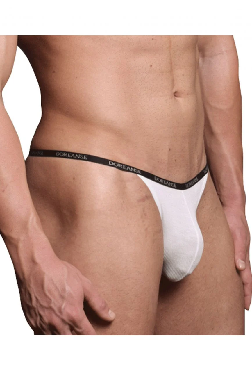 Doreanse 1330-WHT Ribbed Modal T-thong Color White - Image 2