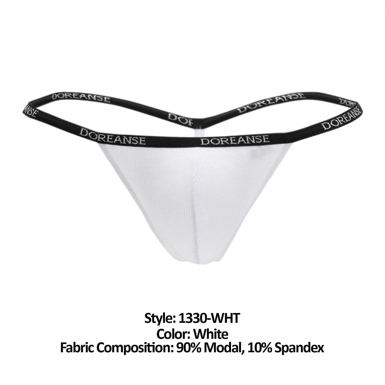 Doreanse 1330-WHT Ribbed Modal T-thong Color White - Image 7