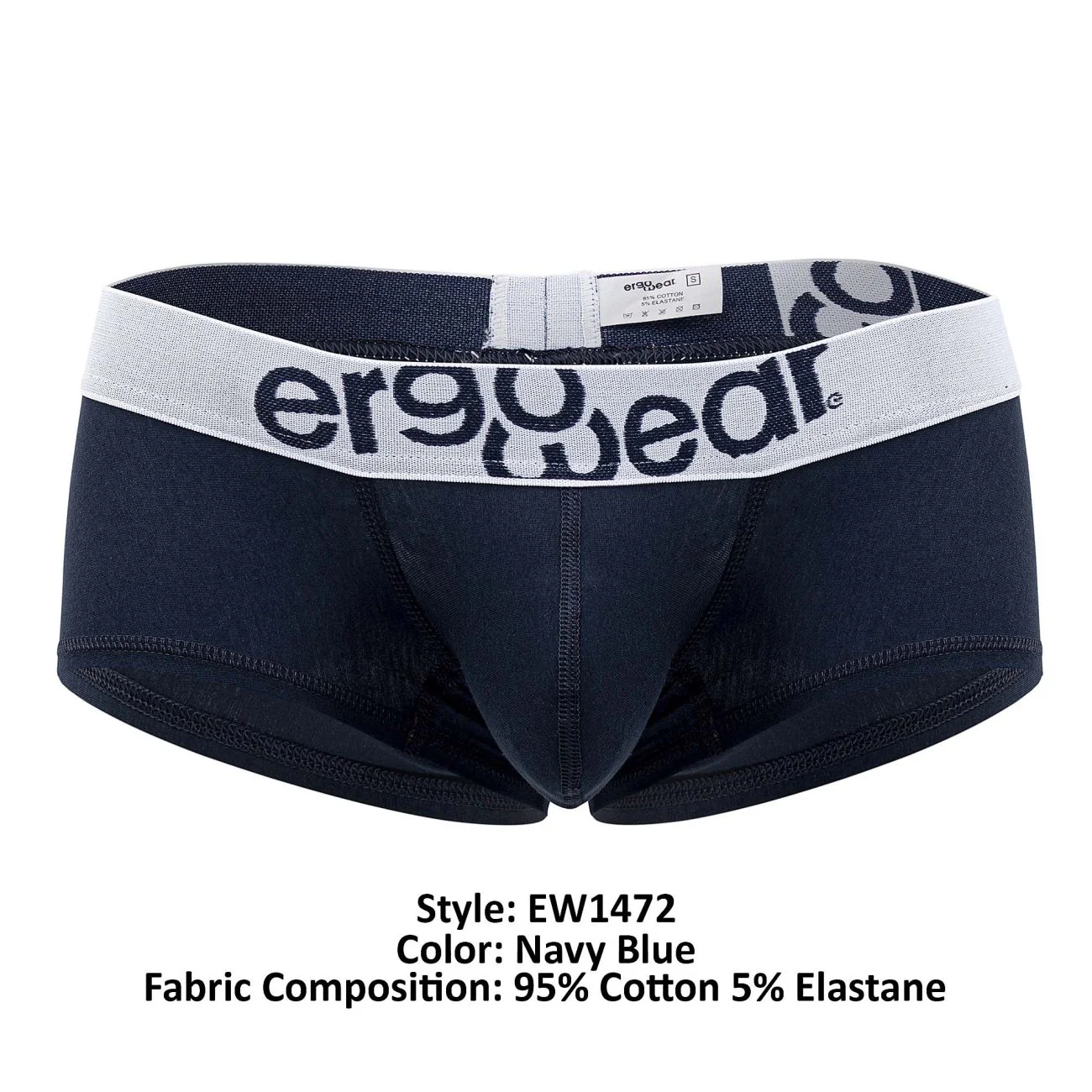 ErgoWear EW1472 MAX COTTON Trunks Color Navy Blue - Image 8
