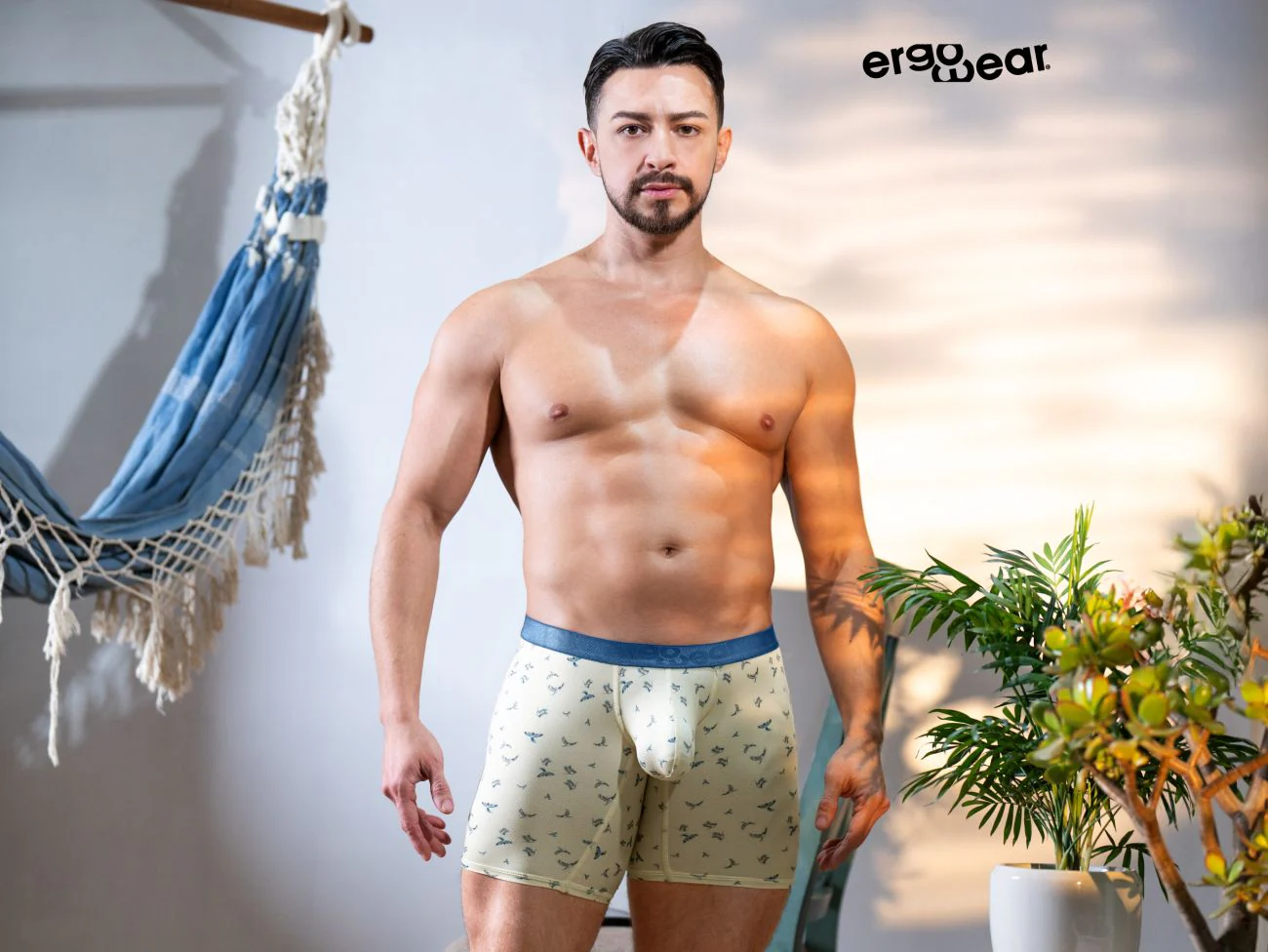 ErgoWear EW1771 SLK SE Boxer Briefs Color Vanilla-Birds - Image 8