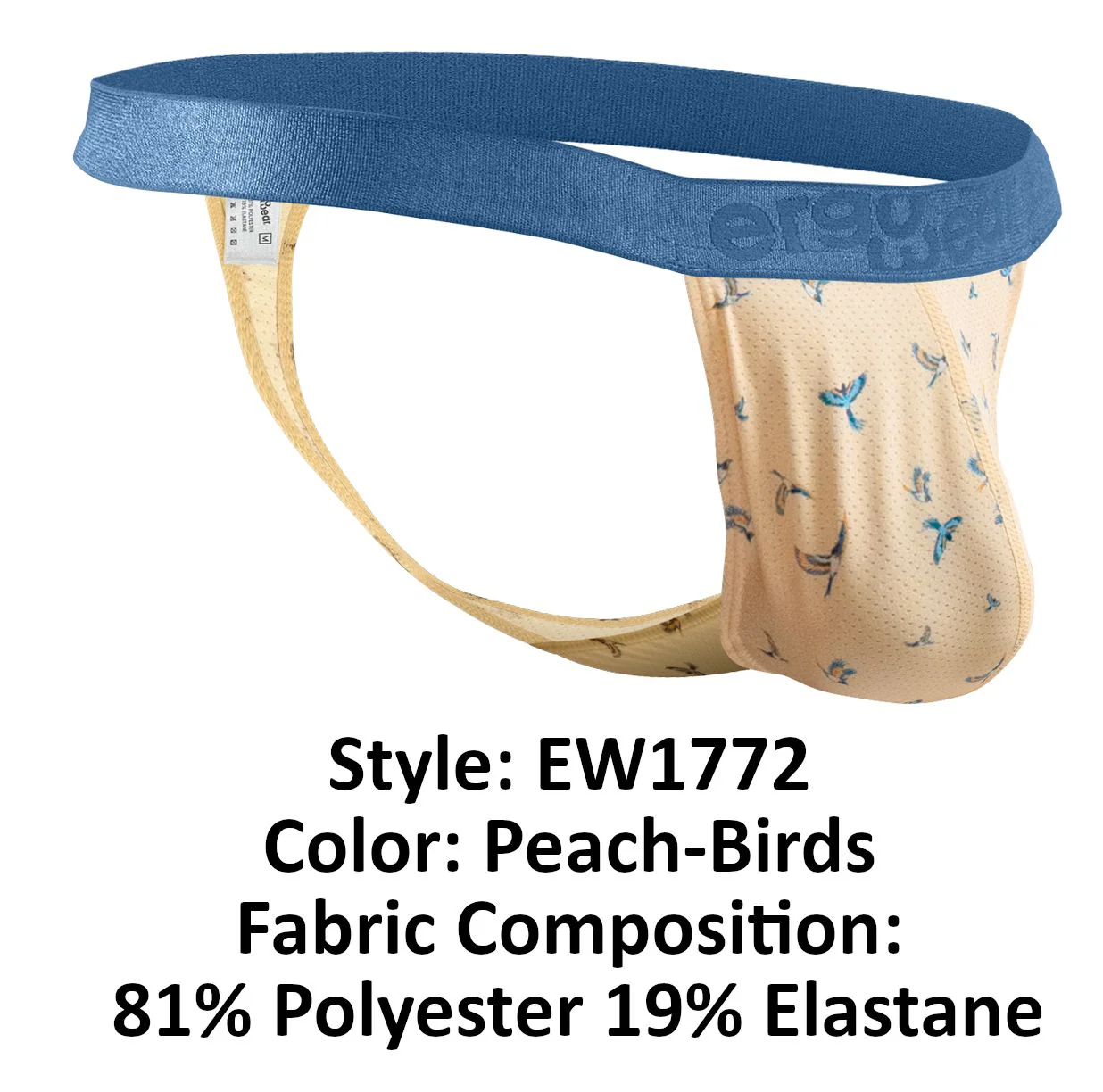ErgoWear EW1772 SLK SE G-String Color Peach-Birds - Image 7
