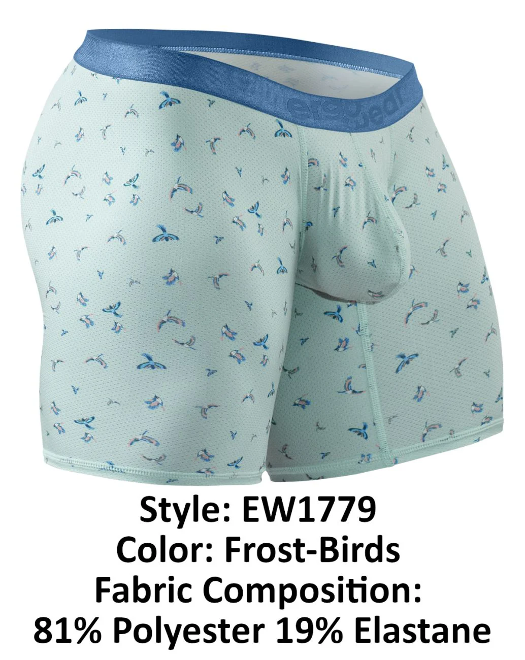 ErgoWear EW1779 SLK SE Boxer Briefs Color Frost-Birds - Image 7