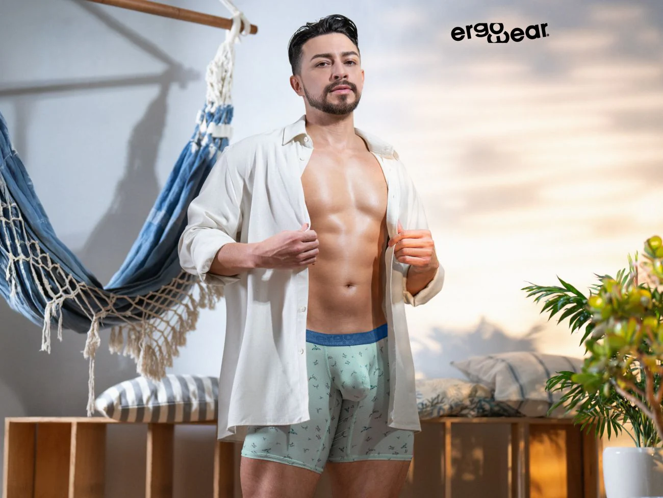 ErgoWear EW1779 SLK SE Boxer Briefs Color Frost-Birds - Image 8