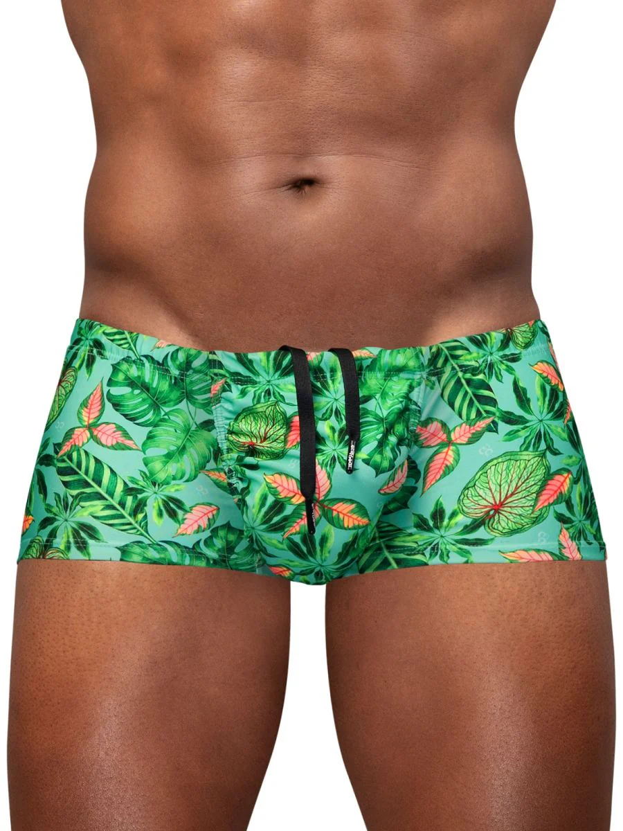 ErgoWear EW1829 FEEL SW Swim Trunks Color Aqua-Leaves - Image 2