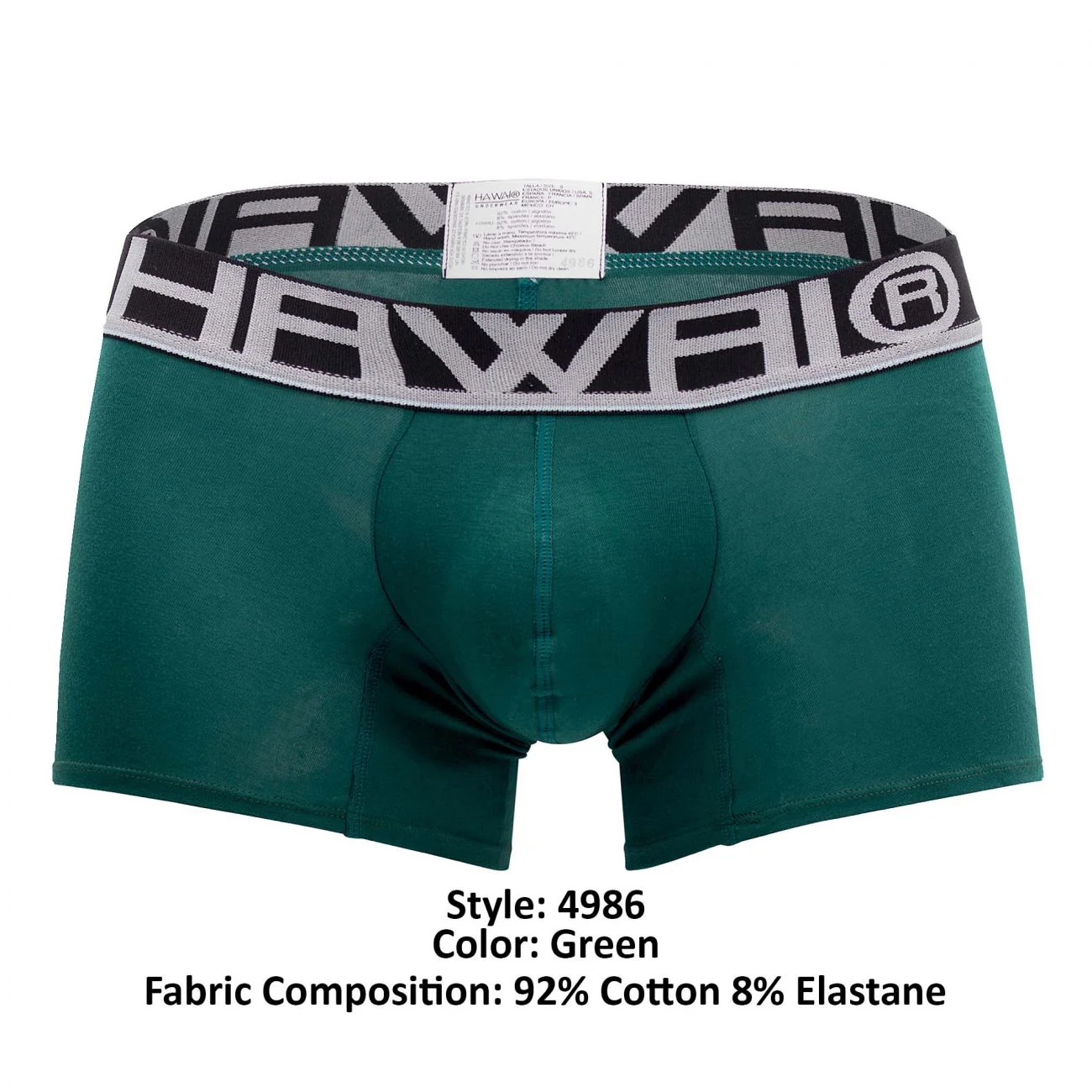 HAWAI 4986 Solid Athletic Trunks Color Green - Image 7