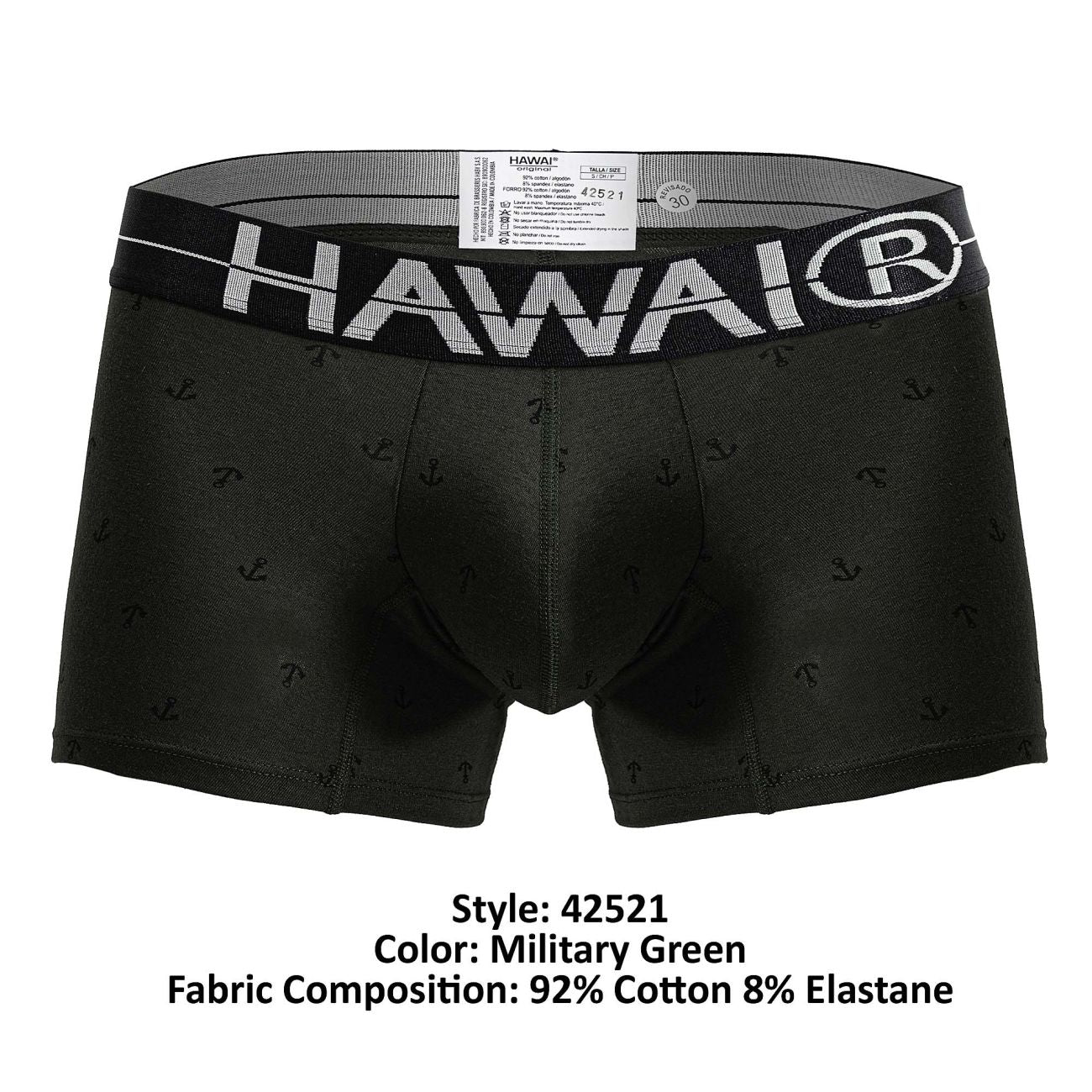 HAWAIR 42521 Cotton blend Trunks Color Military Green - Image 7