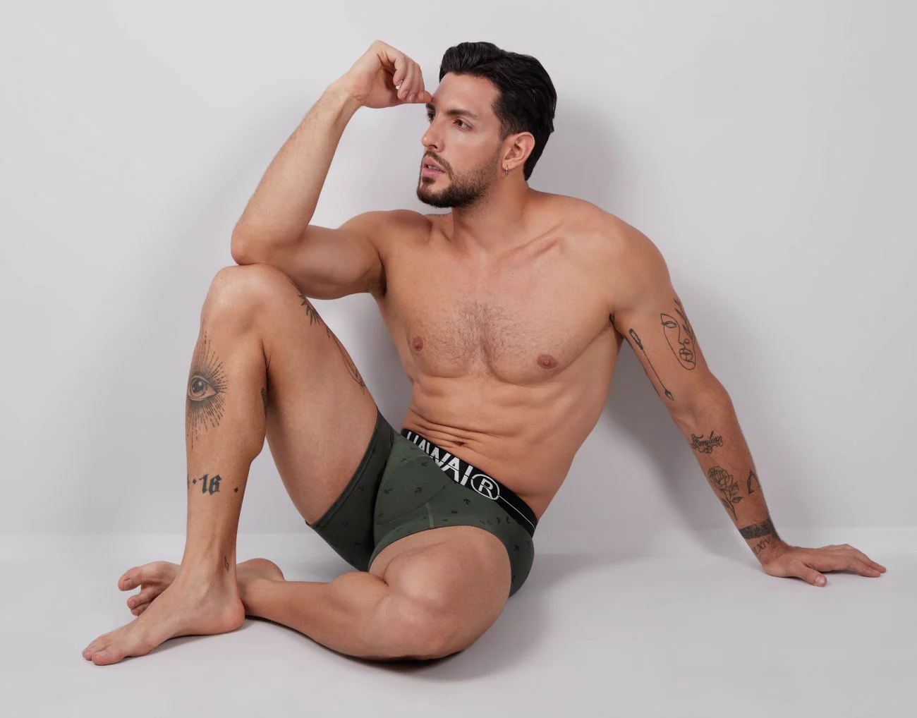 HAWAIR 42521 Cotton blend Trunks Color Military Green - Image 8