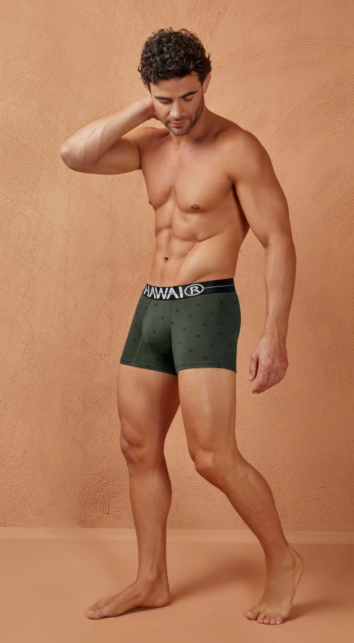 HAWAIR 42521 Cotton blend Trunks Color Military Green - Image 9