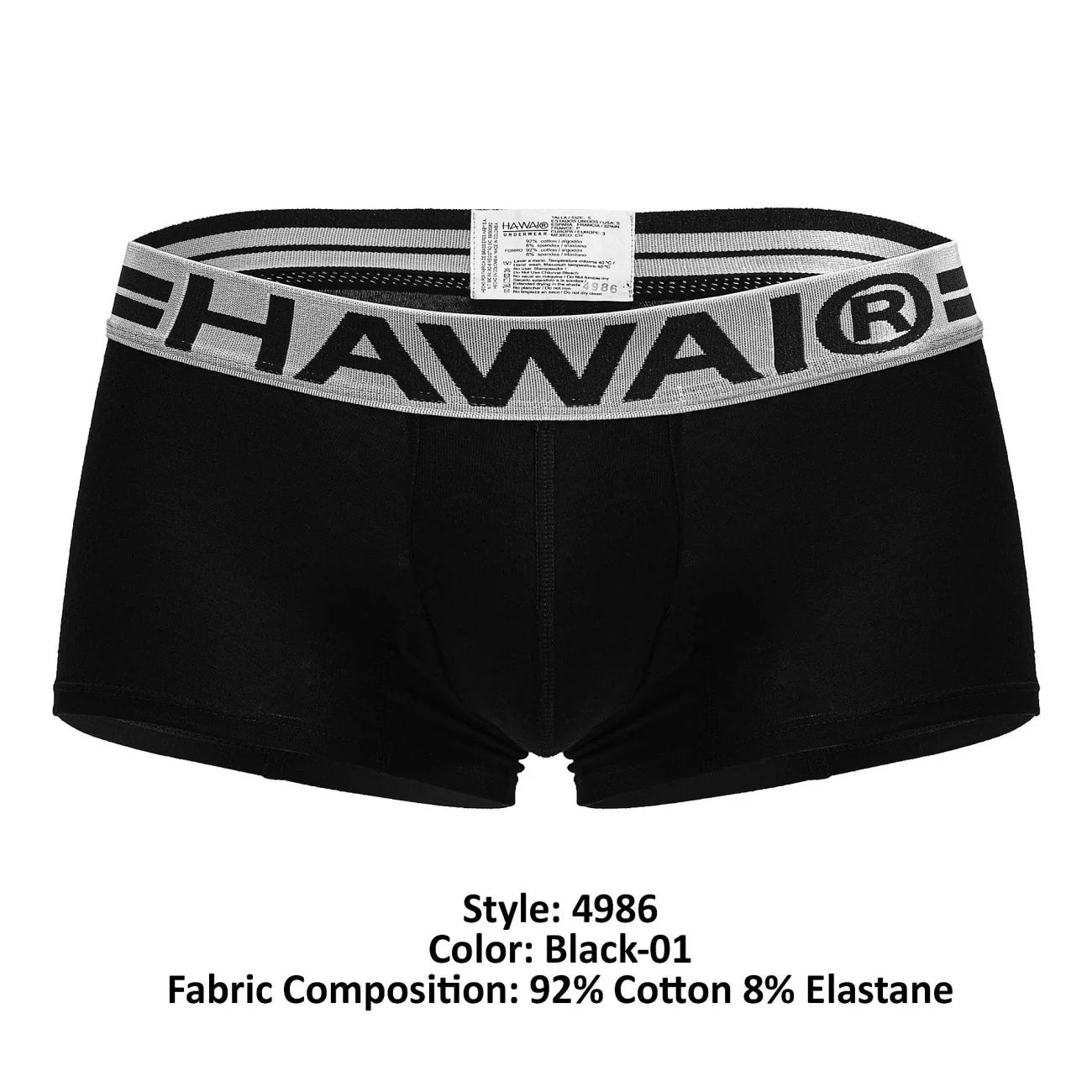 HAWAIR 4986 Cotton blend Trunks Color Black-01 - Image 8