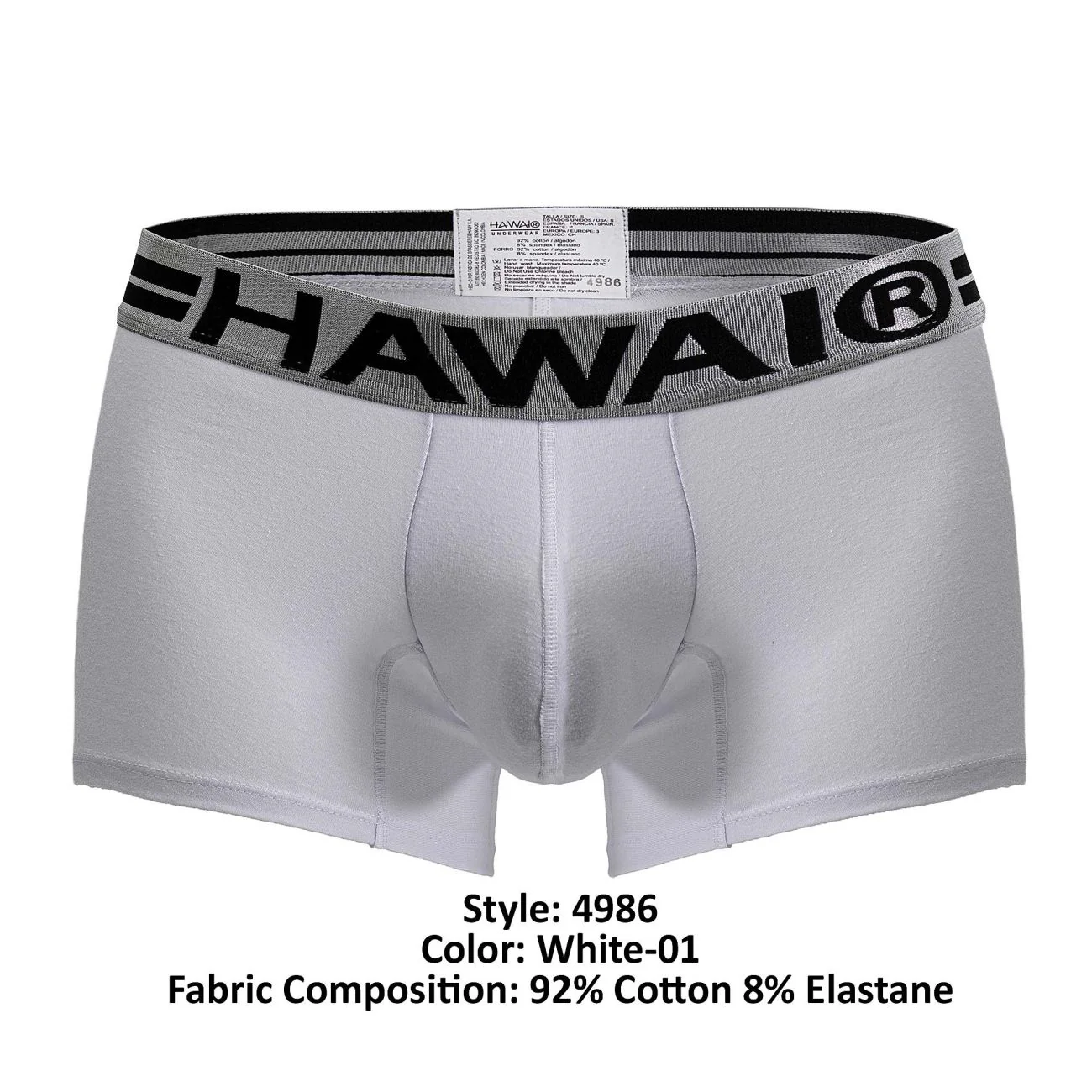 HAWAIR 4986 Cotton blend Trunks Color White-01 - Image 8