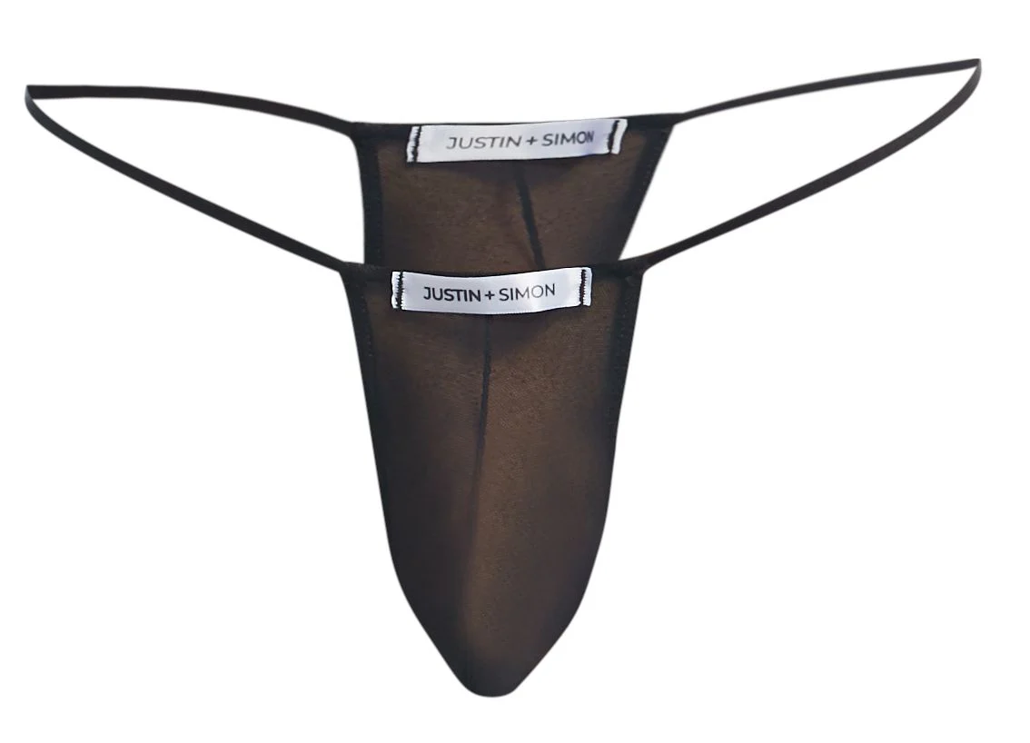 JUSTIN+SIMON XSJ02 Classic G-String Color Black Mesh - Image 5