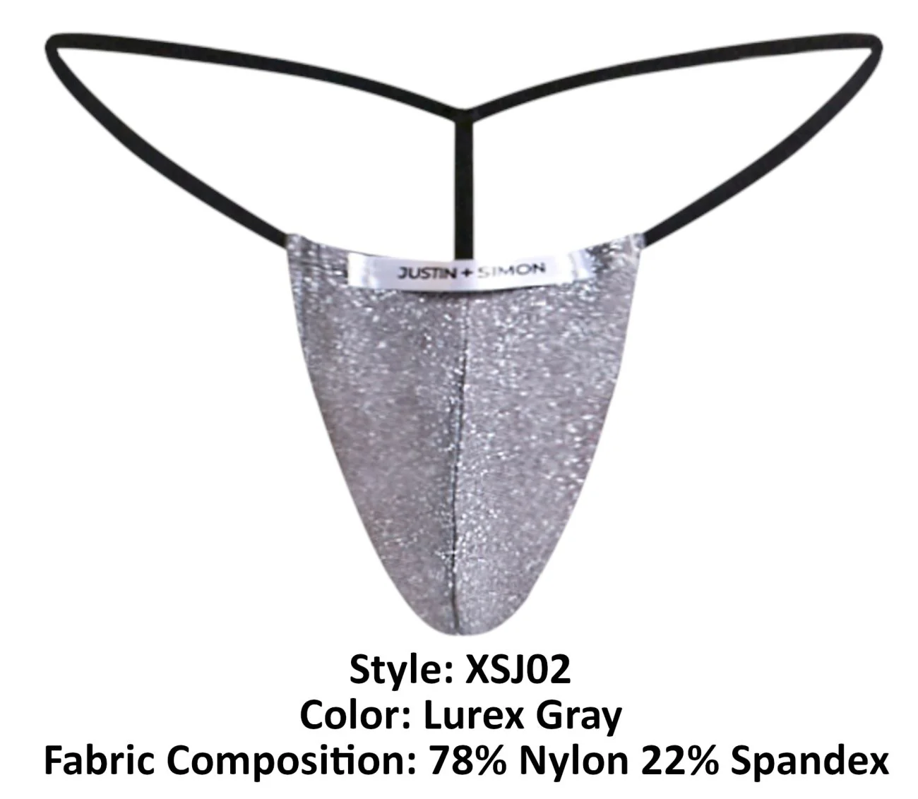 JUSTIN+SIMON XSJ02 Classic G-String Color Lurex Gray - Image 7