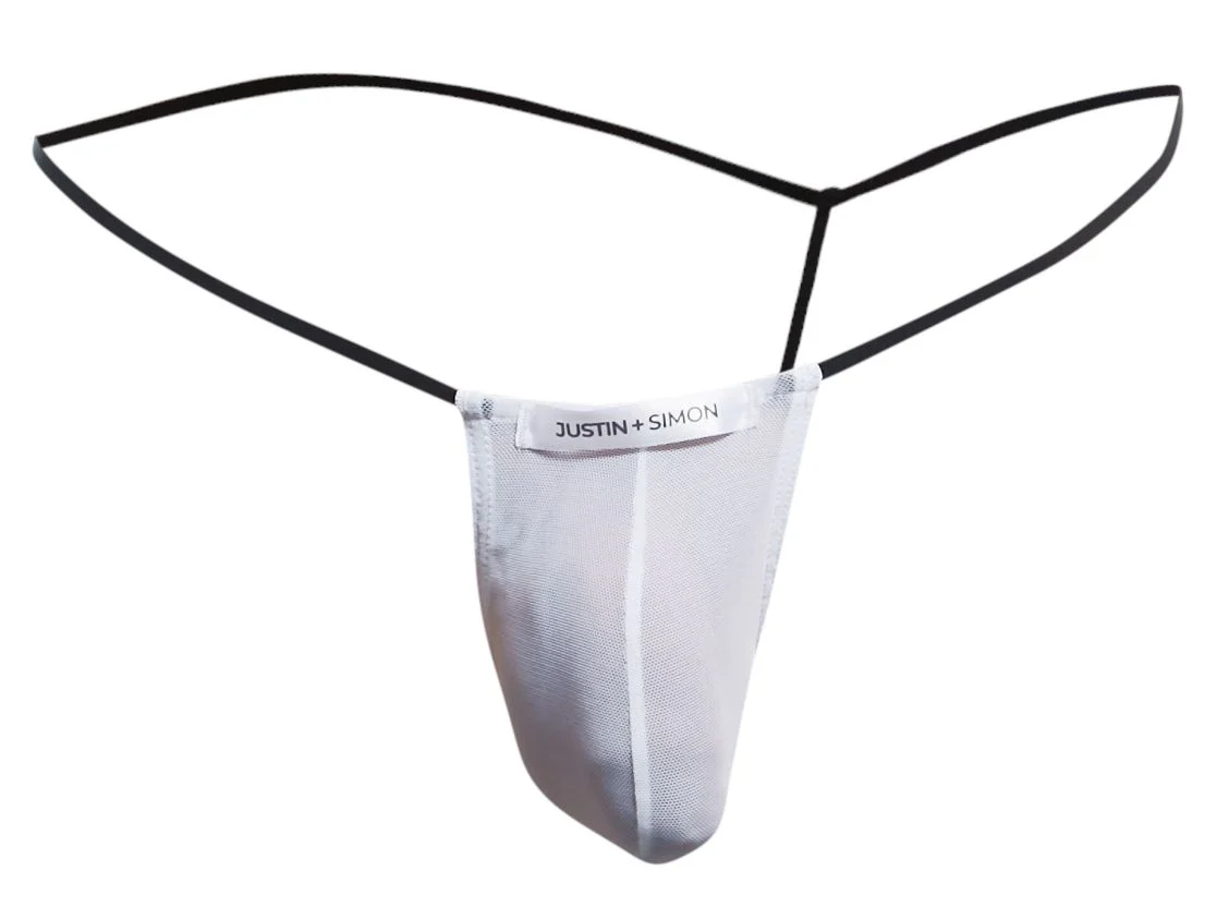 JUSTIN+SIMON XSJ02 Classic G-String Color White Mesh - Image 5