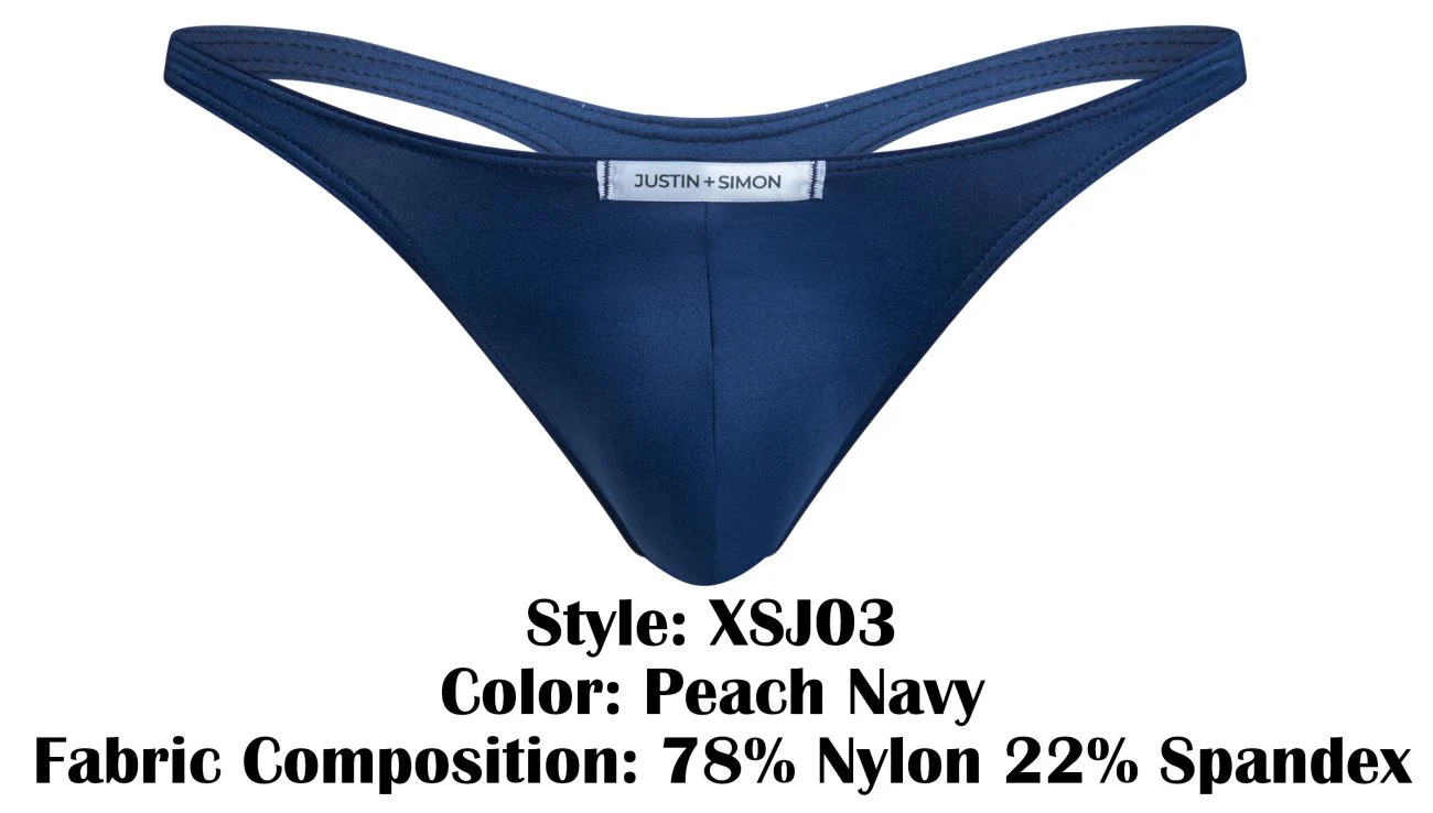 JUSTIN+SIMON XSJ03 Classic Thongs Color Peach Navy - Image 7