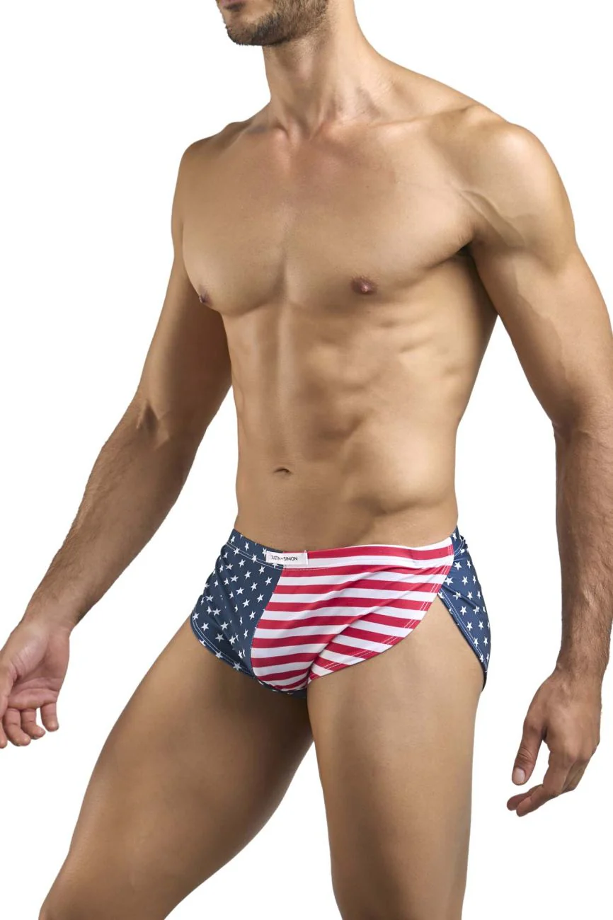 JUSTIN+SIMON XSJ09 Running Shorts Color USA Flag - Image 4