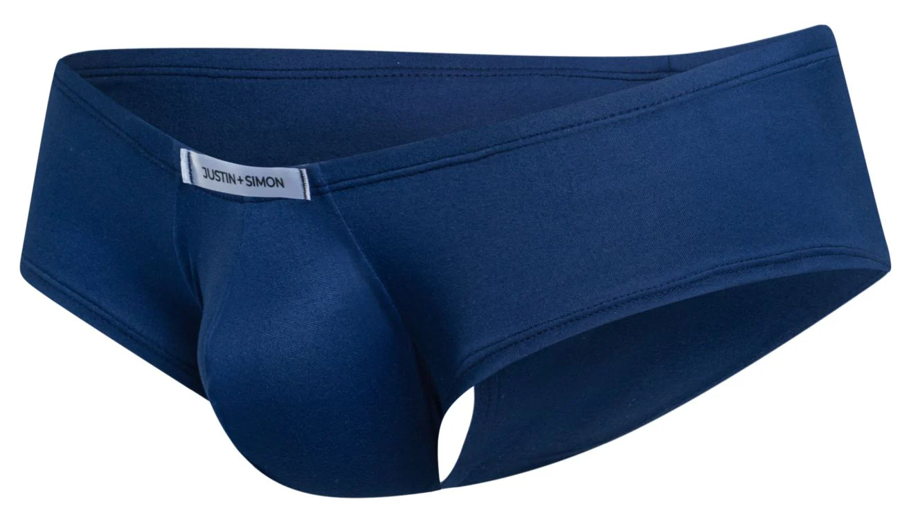 JUSTIN+SIMON XSJ13 Cheeky Bulge Boxer Color Peach Navy - Image 6