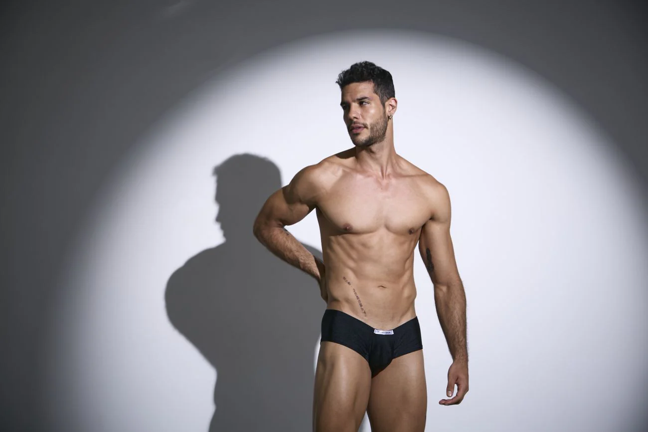 JUSTIN+SIMON XSJ13 Cheeky Bulge Boxer Color Peach Black - Image 13