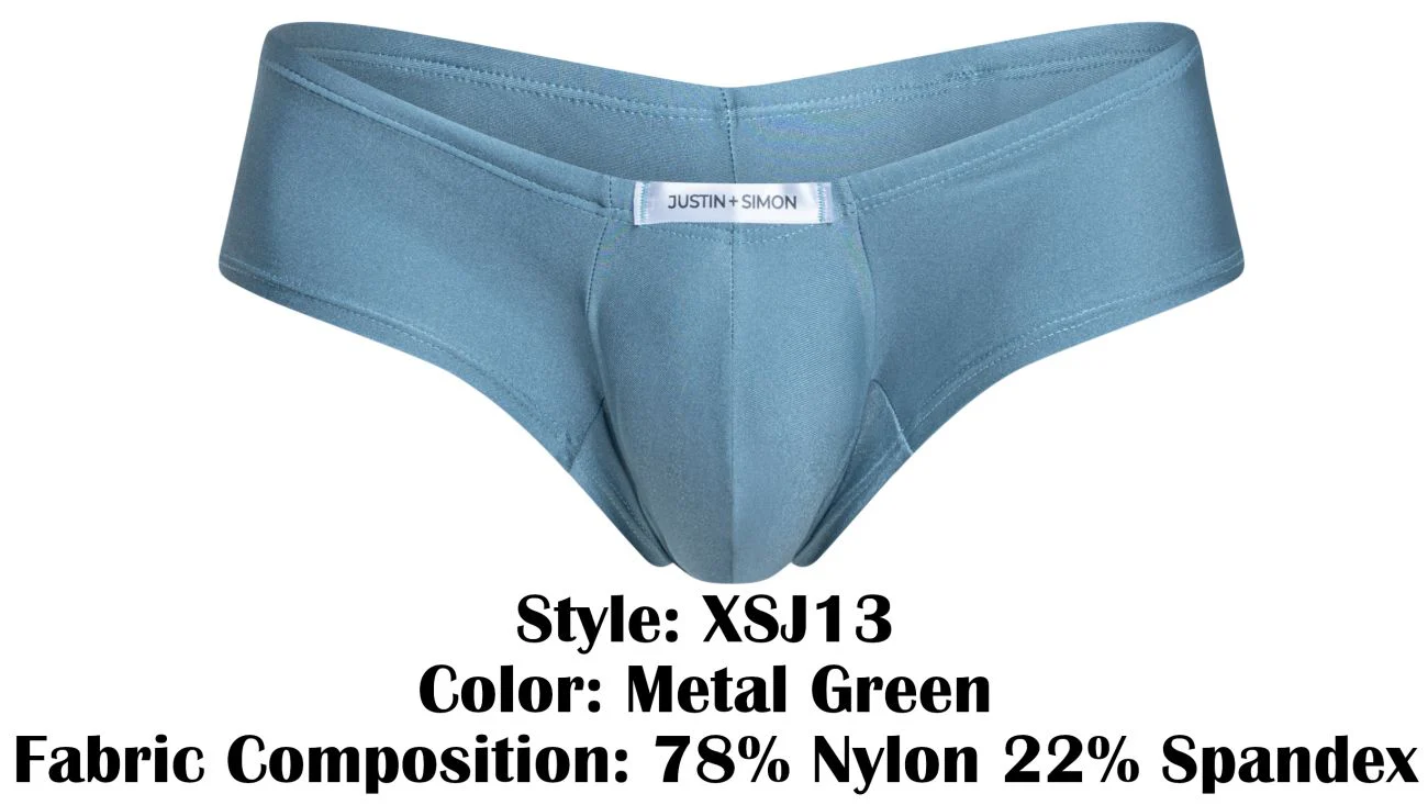 JUSTIN+SIMON XSJ13 Cheeky Bulge Boxer Color Metal Green - Image 8