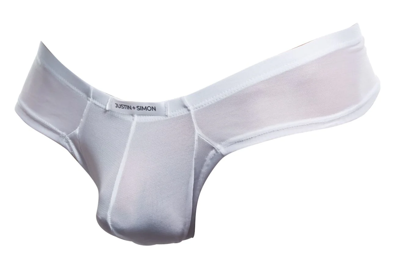 JUSTIN+SIMON XSJ22 Cheek Briefs Color White Mesh - Image 6