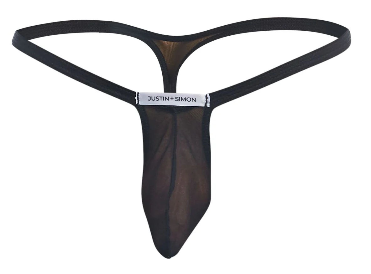 JUSTIN+SIMON XSJBU02 Bulge Thongs Color Black Mesh - Image 5