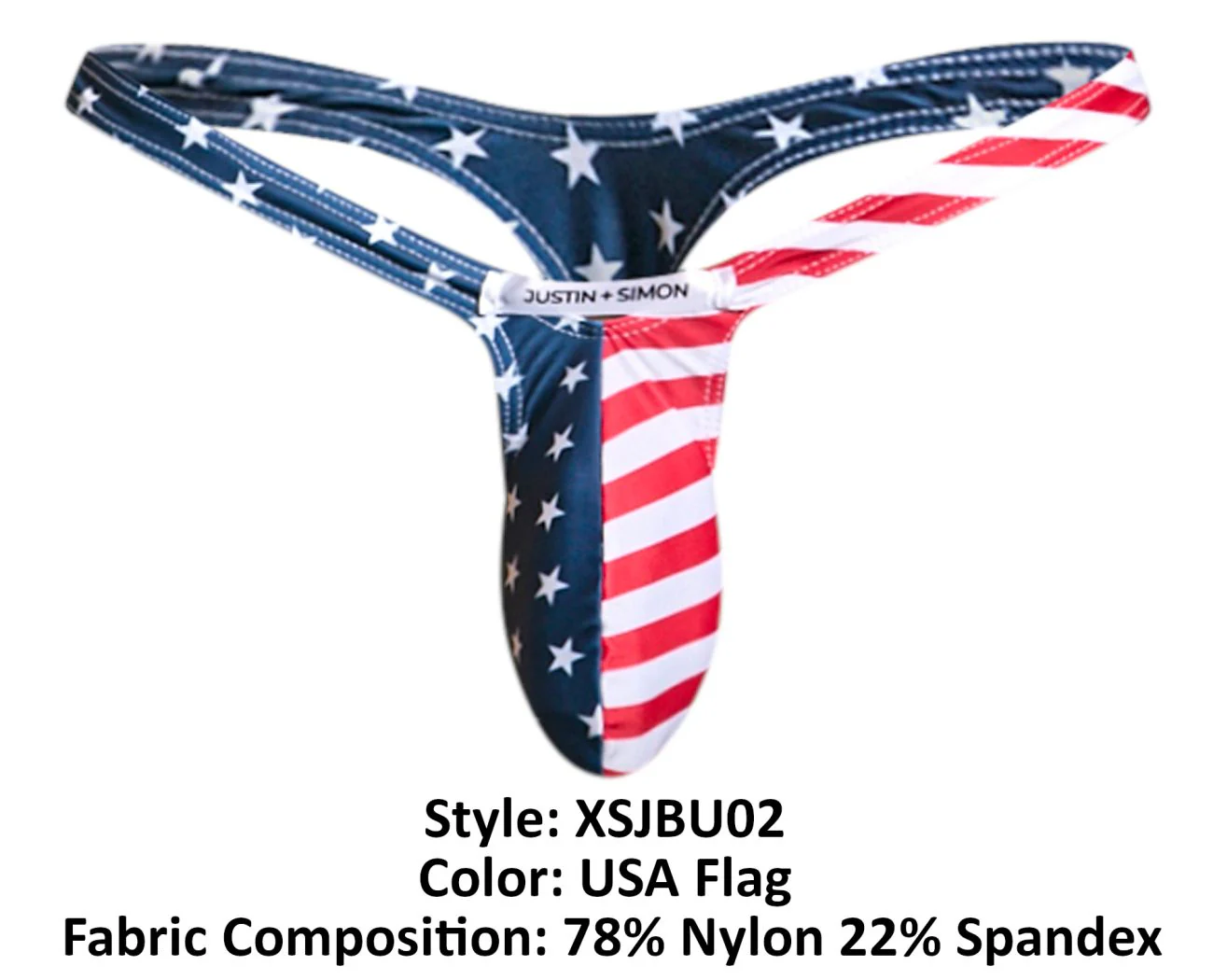JUSTIN+SIMON XSJBU02 Bulge Thongs Color USA Flag - Image 7