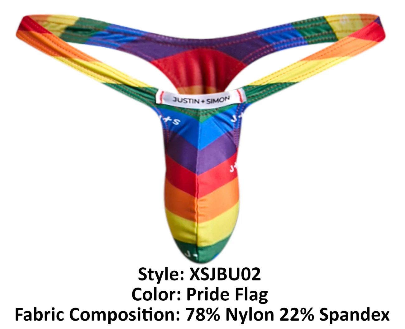 JUSTIN+SIMON XSJBU02 Bulge Thongs Color Pride Flag - Image 7