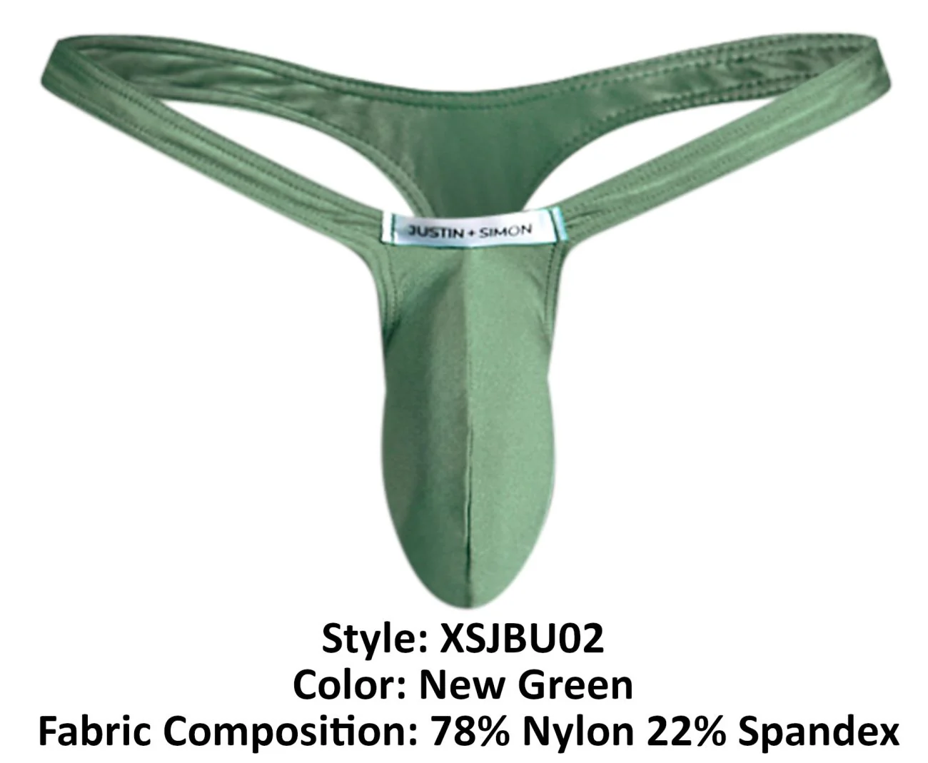 JUSTIN+SIMON XSJBU02 Bulge Thongs Color New Green - Image 7