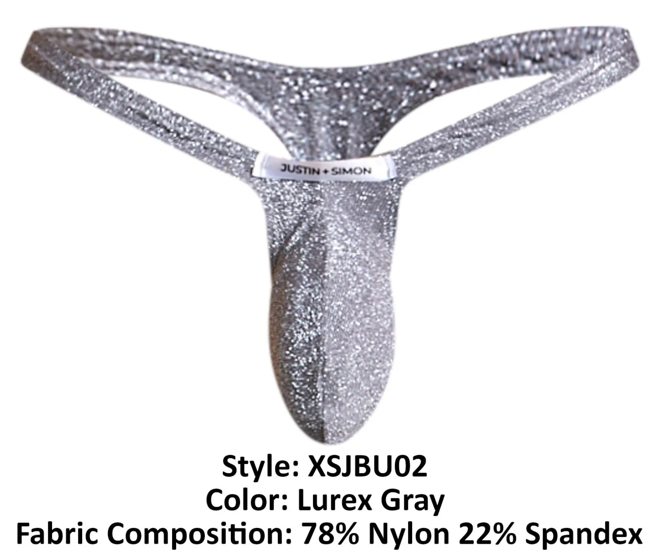 JUSTIN+SIMON XSJBU02 Bulge Thongs Color Lurex Gray - Image 7