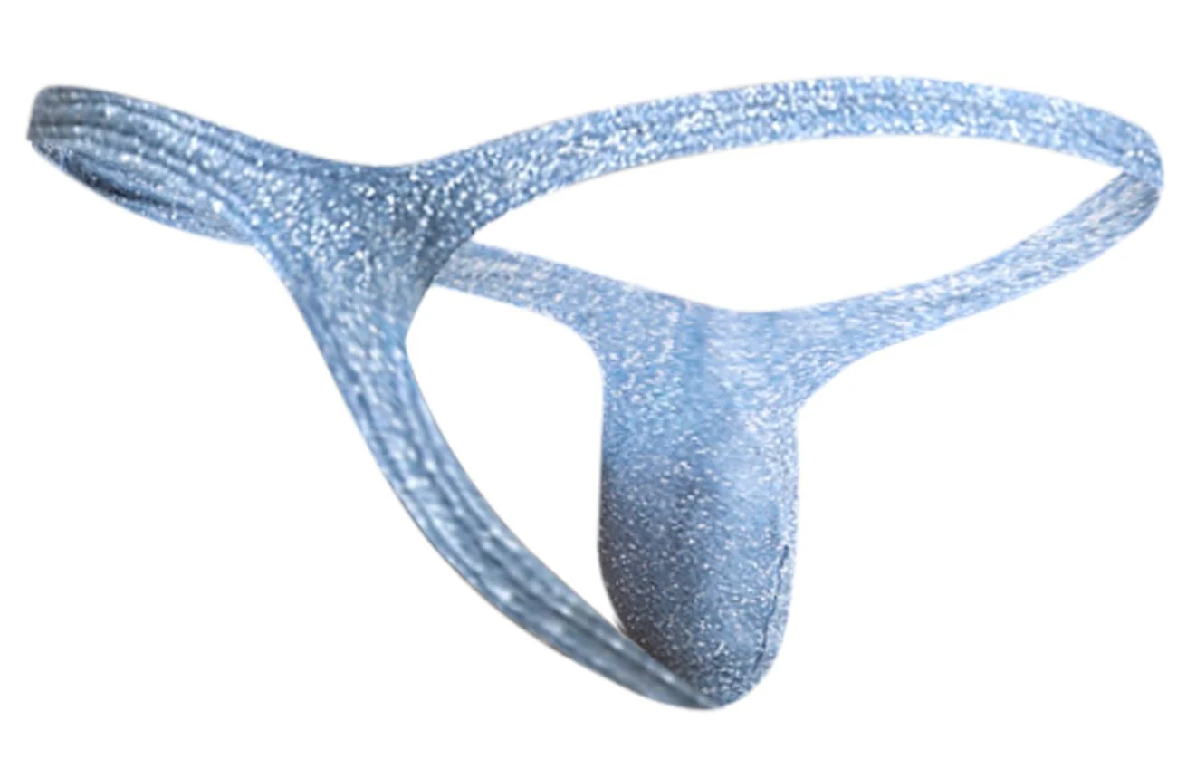 JUSTIN+SIMON XSJBU02 Bulge Thongs Color Lurex Blue - Image 6