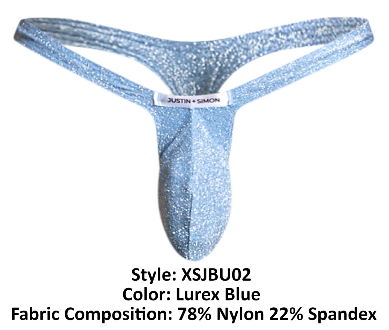 JUSTIN+SIMON XSJBU02 Bulge Thongs Color Lurex Blue - Image 7