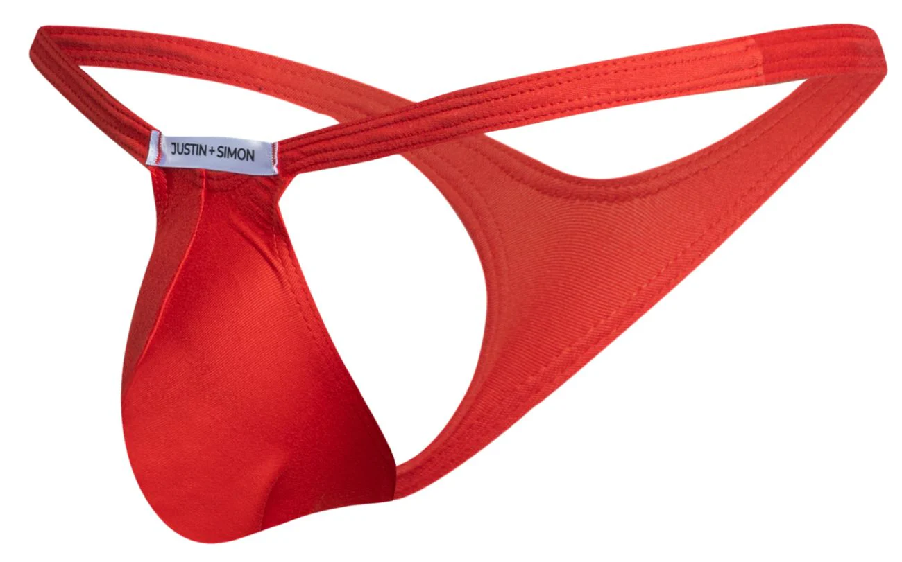 JUSTIN+SIMON XSJBU02 Bulge Thongs Color Peach Red - Image 6