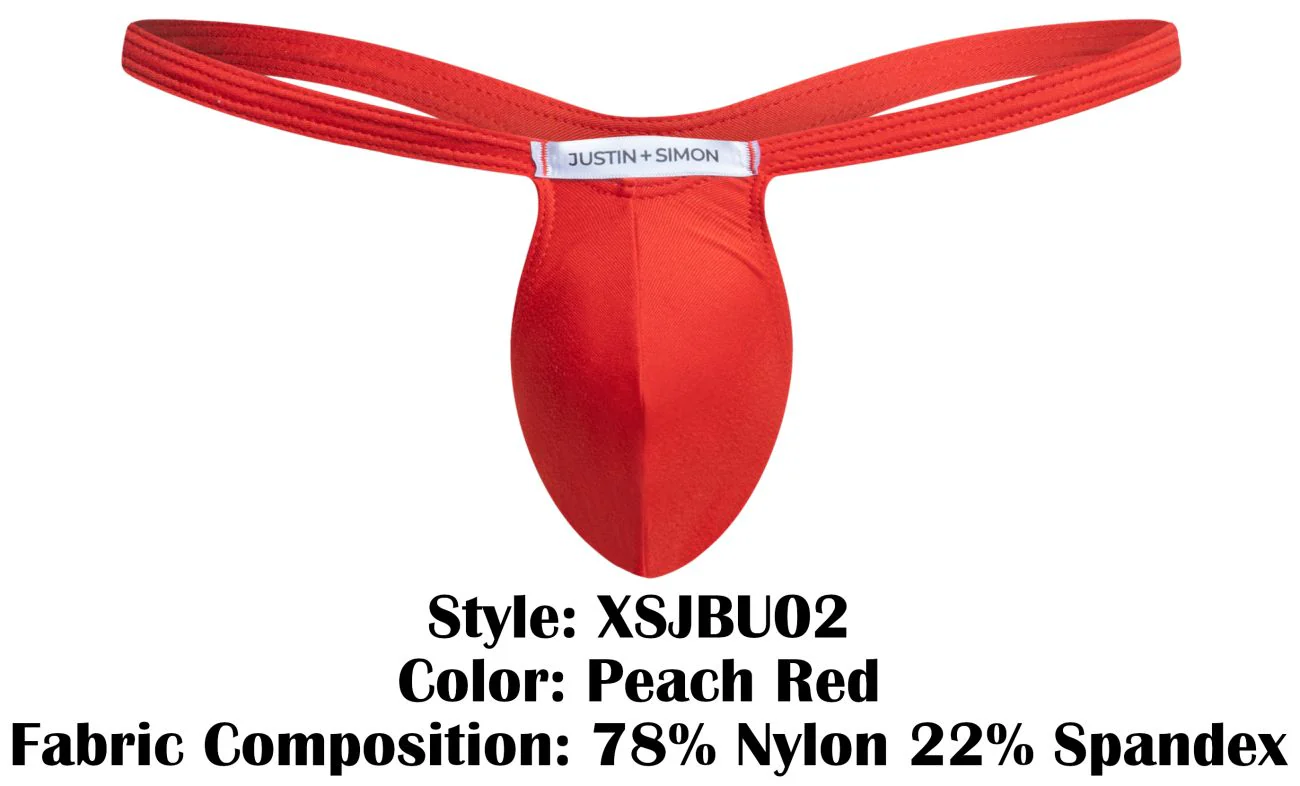 JUSTIN+SIMON XSJBU02 Bulge Thongs Color Peach Red - Image 8