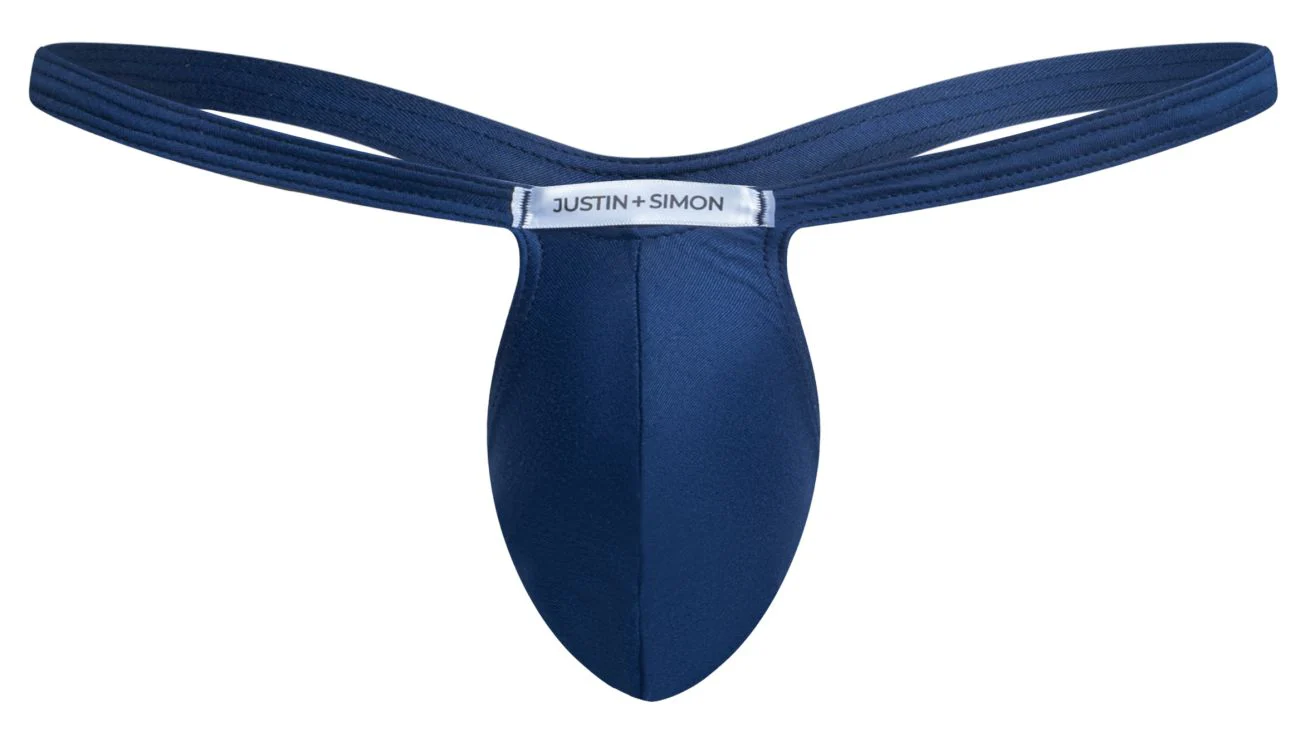 JUSTIN+SIMON XSJBU02 Bulge Thongs Color Peach Navy - Image 5