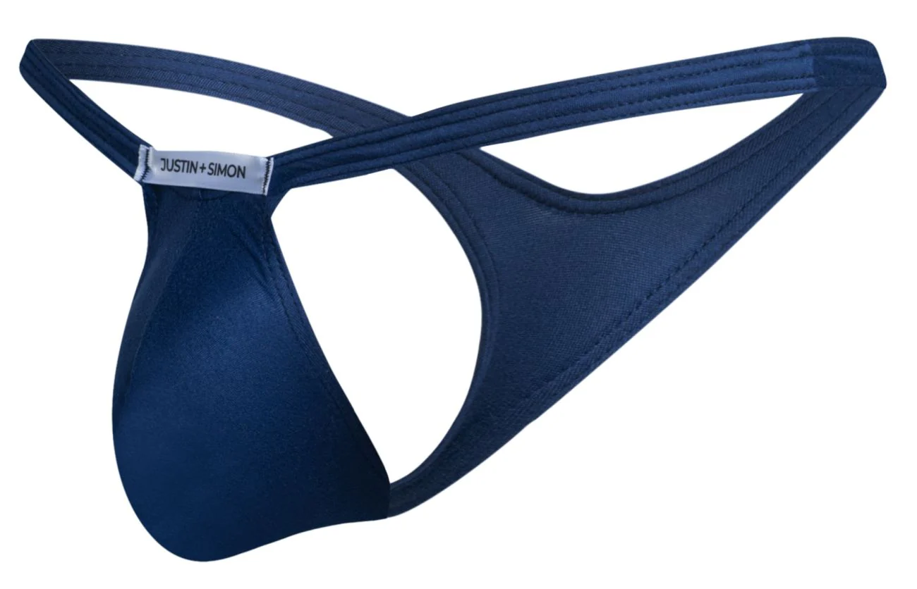 JUSTIN+SIMON XSJBU02 Bulge Thongs Color Peach Navy - Image 6