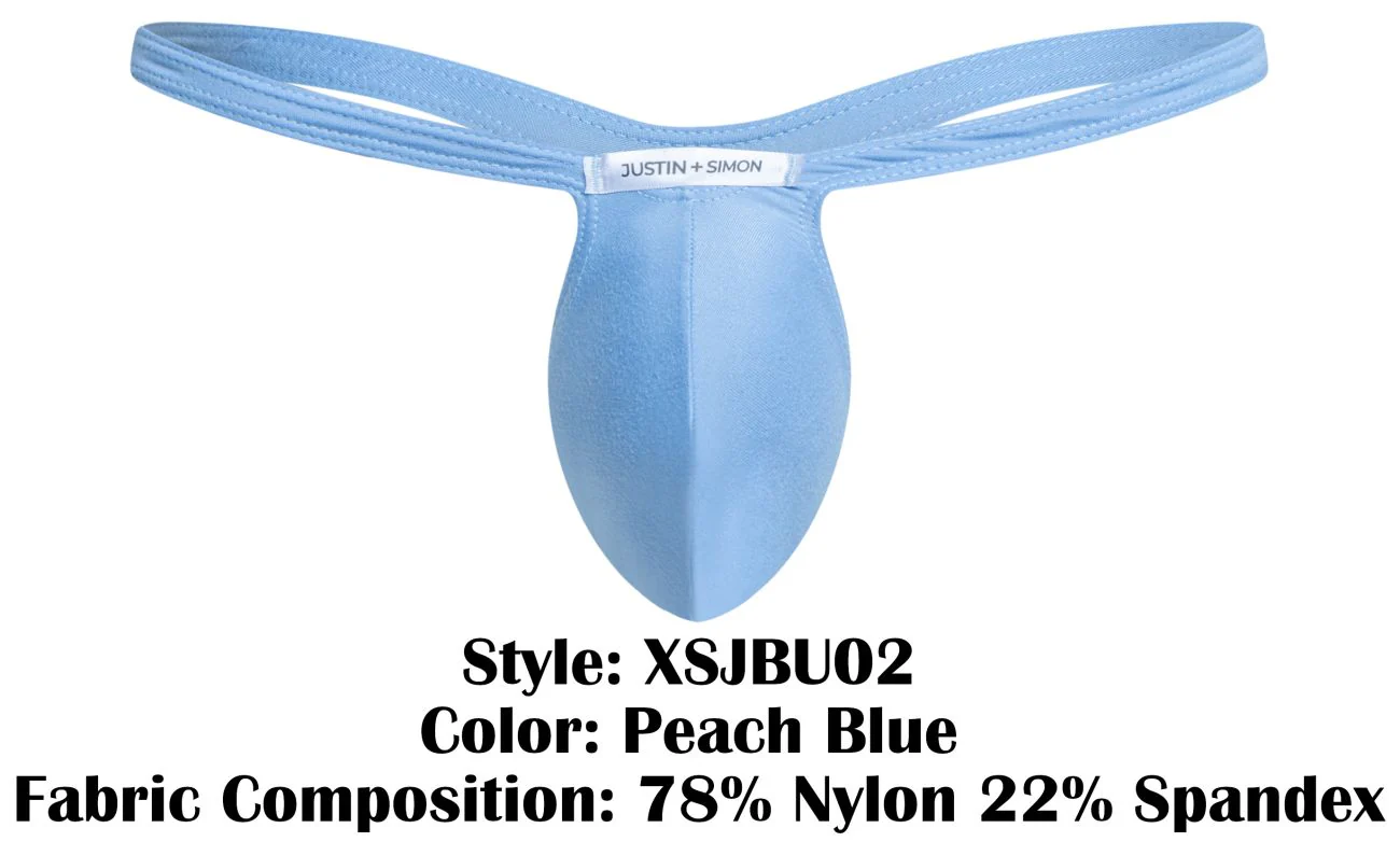 JUSTIN+SIMON XSJBU02 Bulge Thongs Color Peach Blue - Image 8