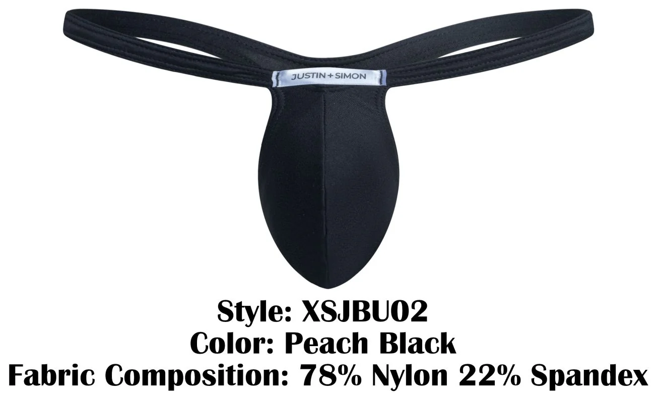 JUSTIN+SIMON XSJBU02 Bulge Thongs Color Peach Black - Image 8