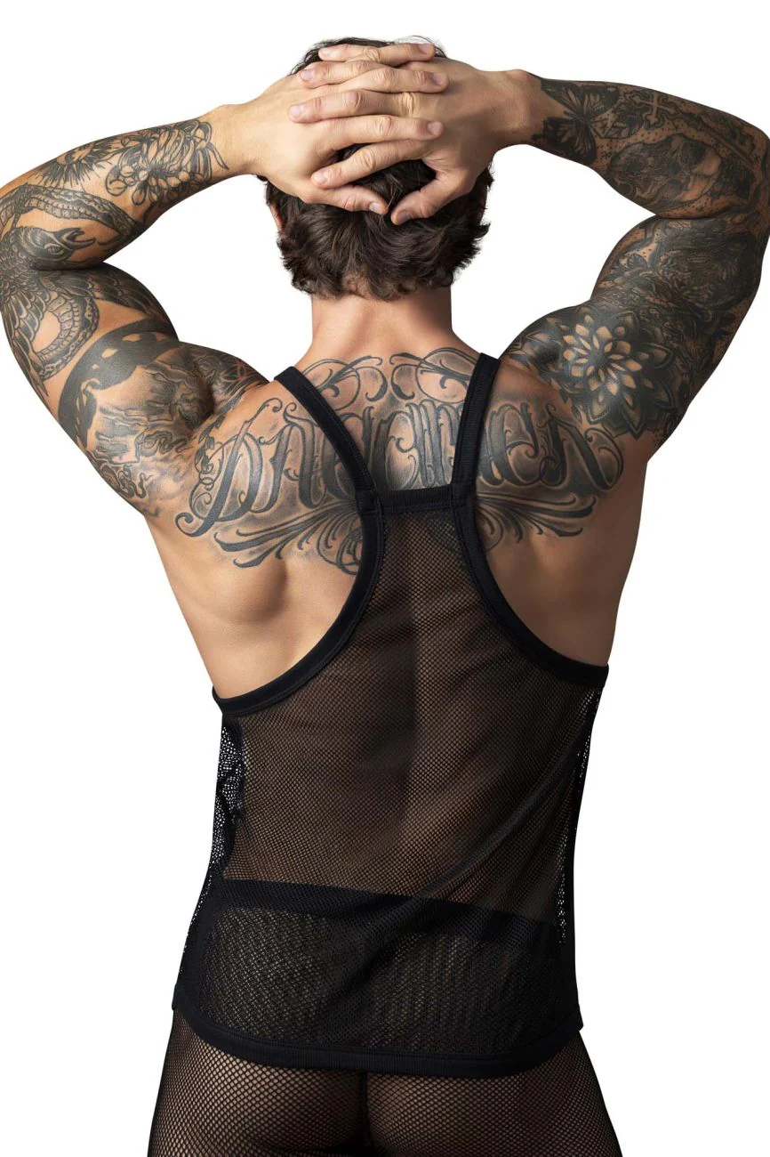 Male Power 110-11C Fishnet 2 Tank Top Color Black - Image 3