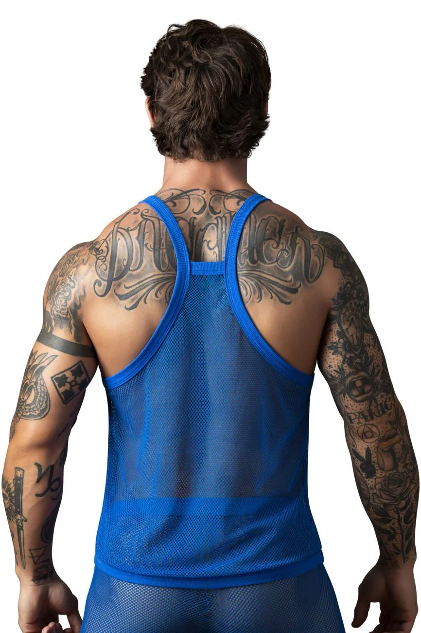 Male Power 110-11C Fishnet 2 Tank Top Color Royal - Image 3