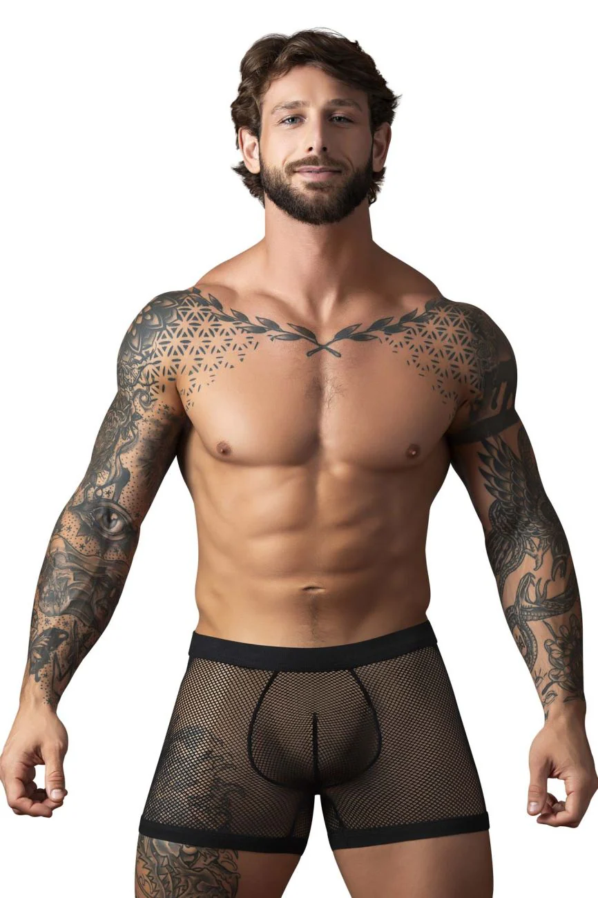 Male Power 152-11C Fishnet 2 Pouch Short Color Black - Image 2