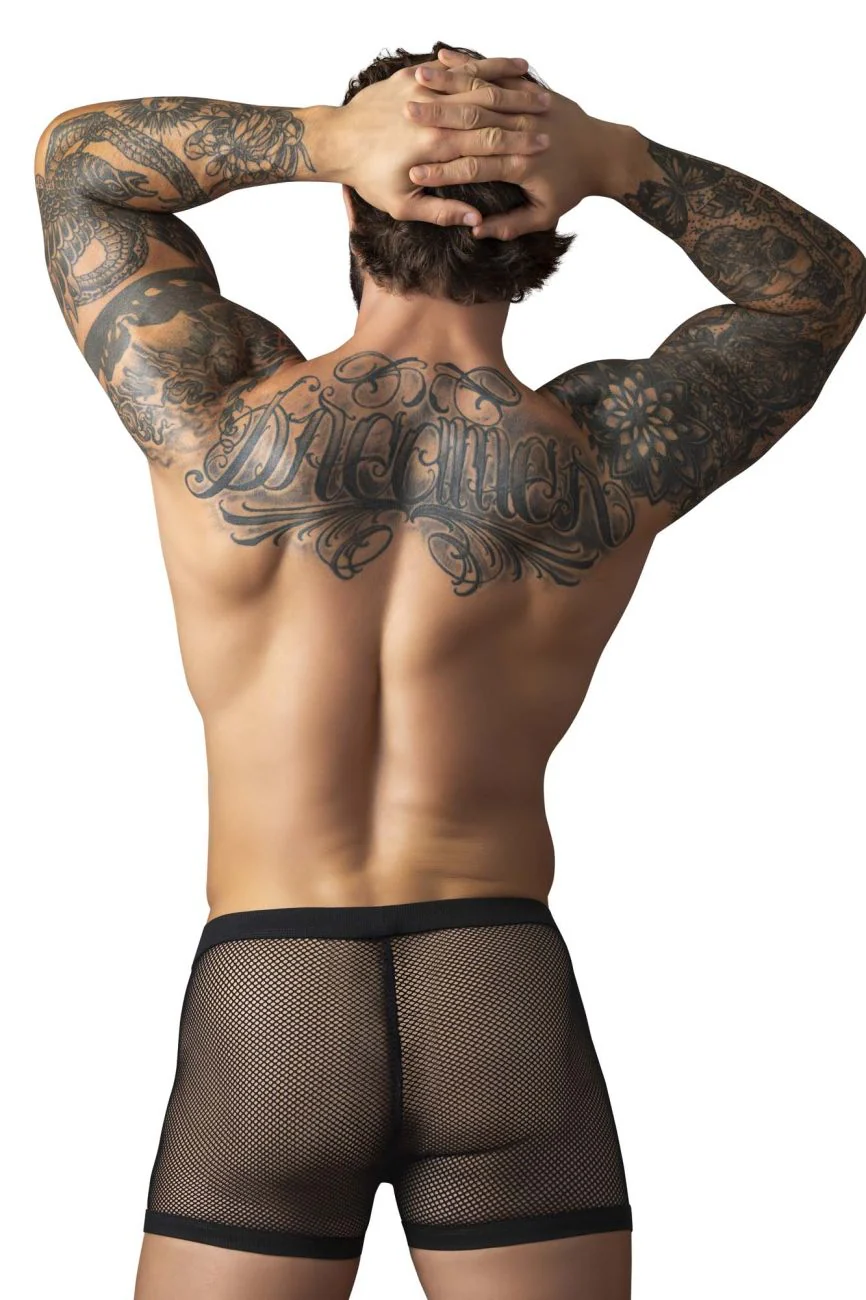 Male Power 152-11C Fishnet 2 Pouch Short Color Black - Image 3