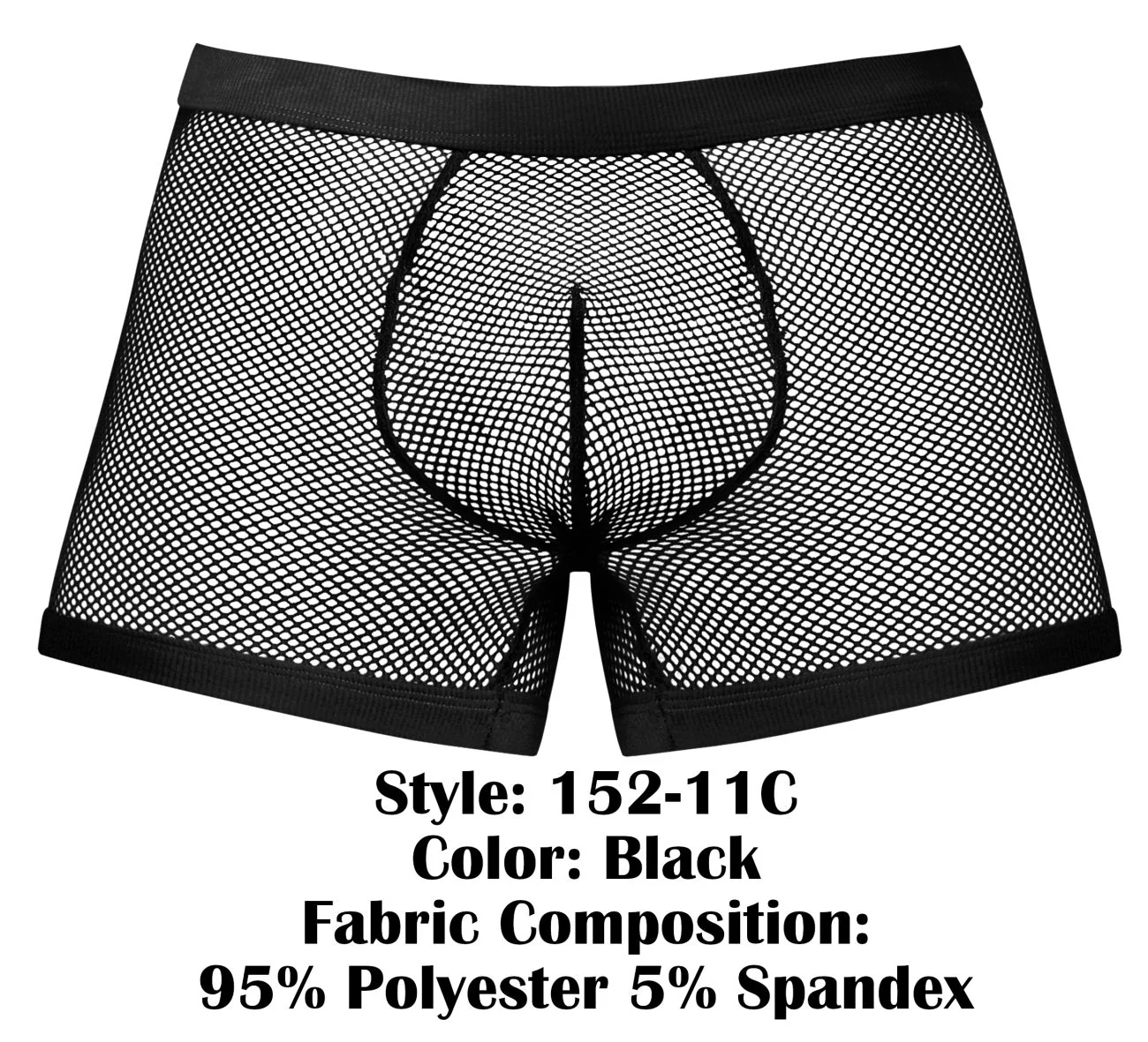 Male Power 152-11C Fishnet 2 Pouch Short Color Black - Image 6