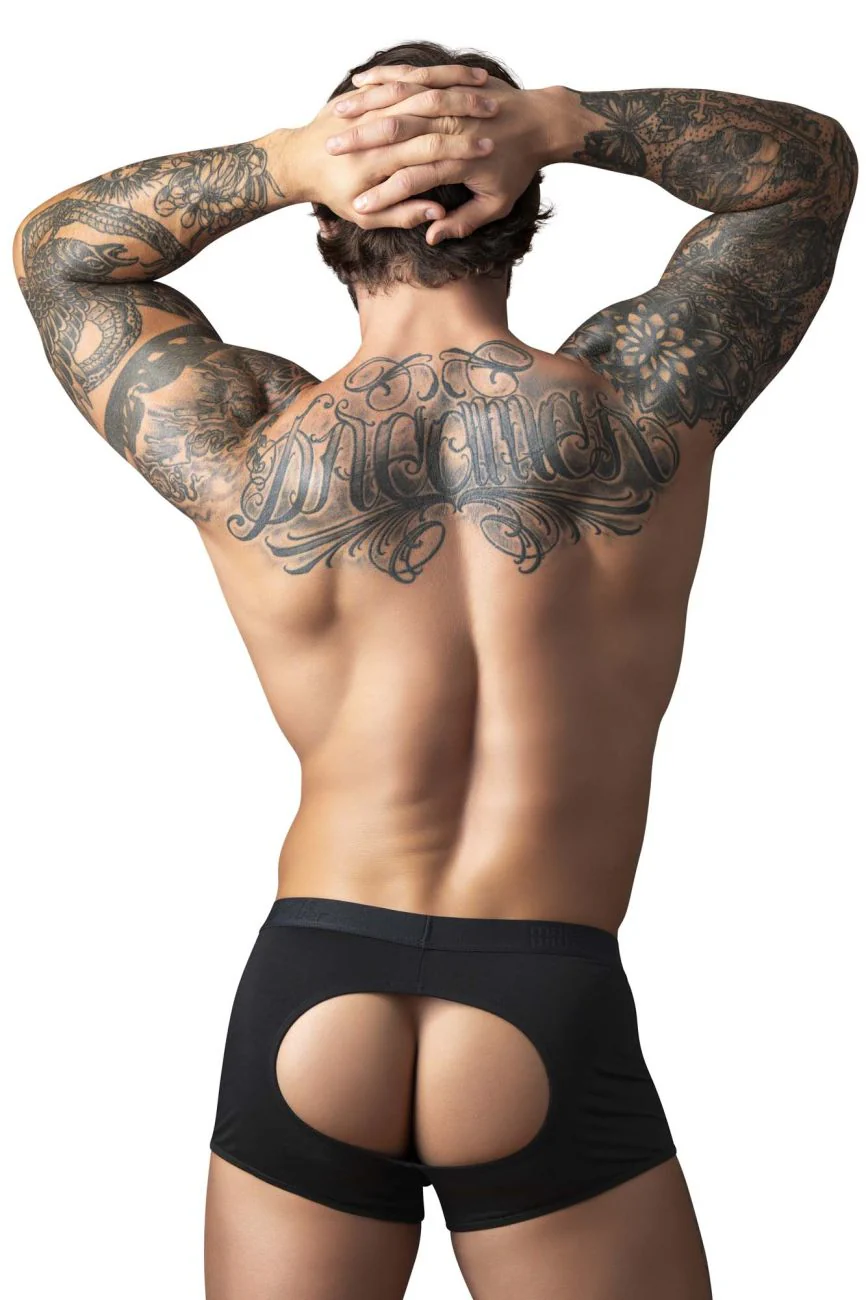 Male Power 162-304 Open Ended Moonshine Short Open Front Elastic Cock Ring Color Black - Image 3
